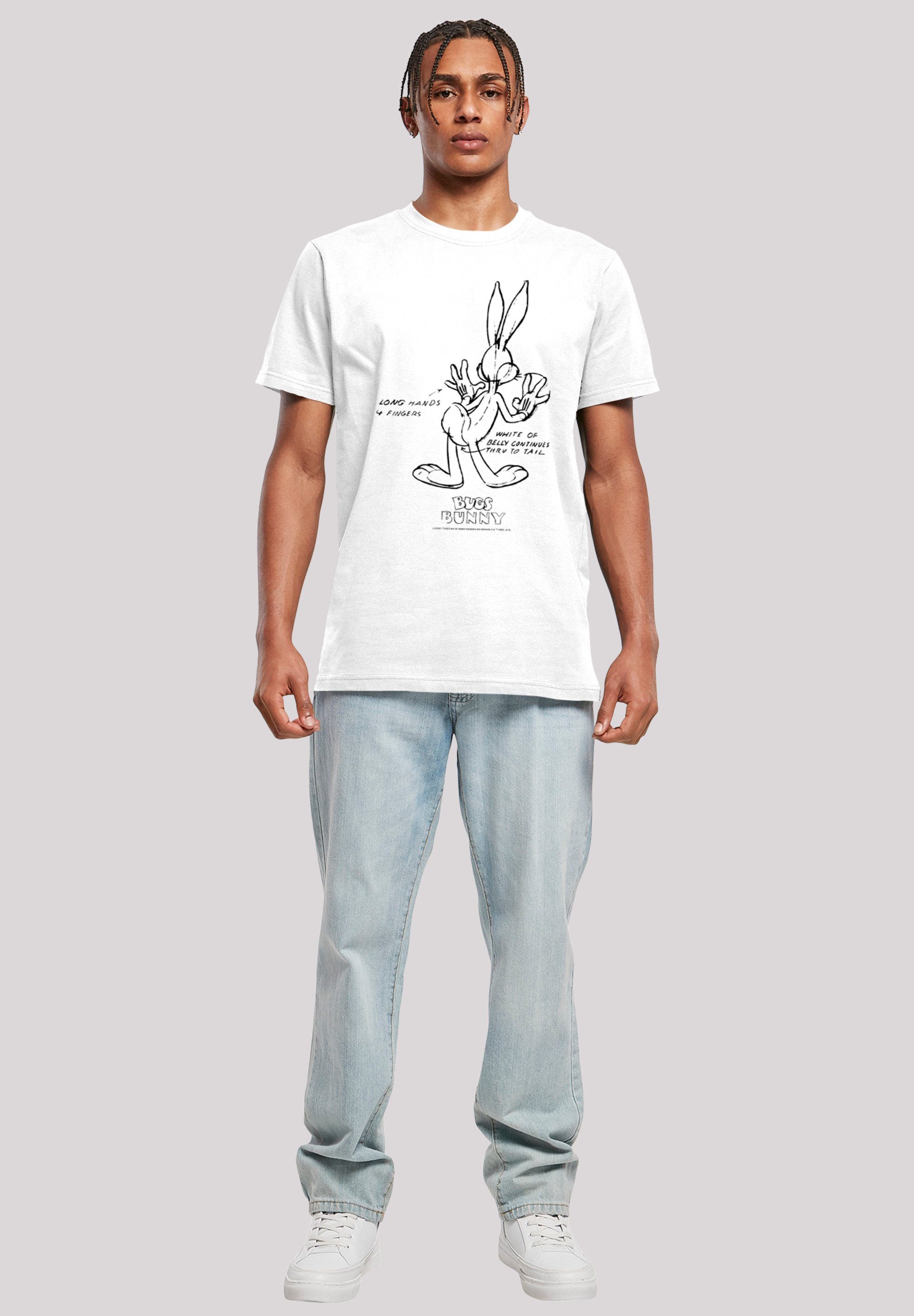 Looney Tunes Bugs weiß F4NT4STIC Print Bunny Belly White T-Shirt