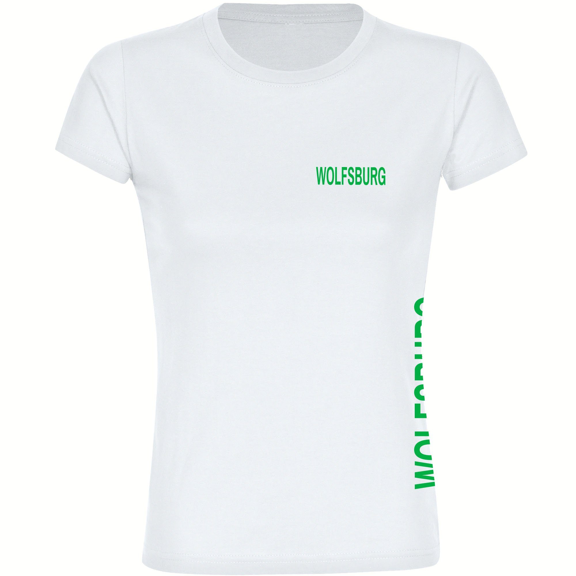 multifanshop T-Shirt Damen Wolfsburg - Brust & Seite - Frauen