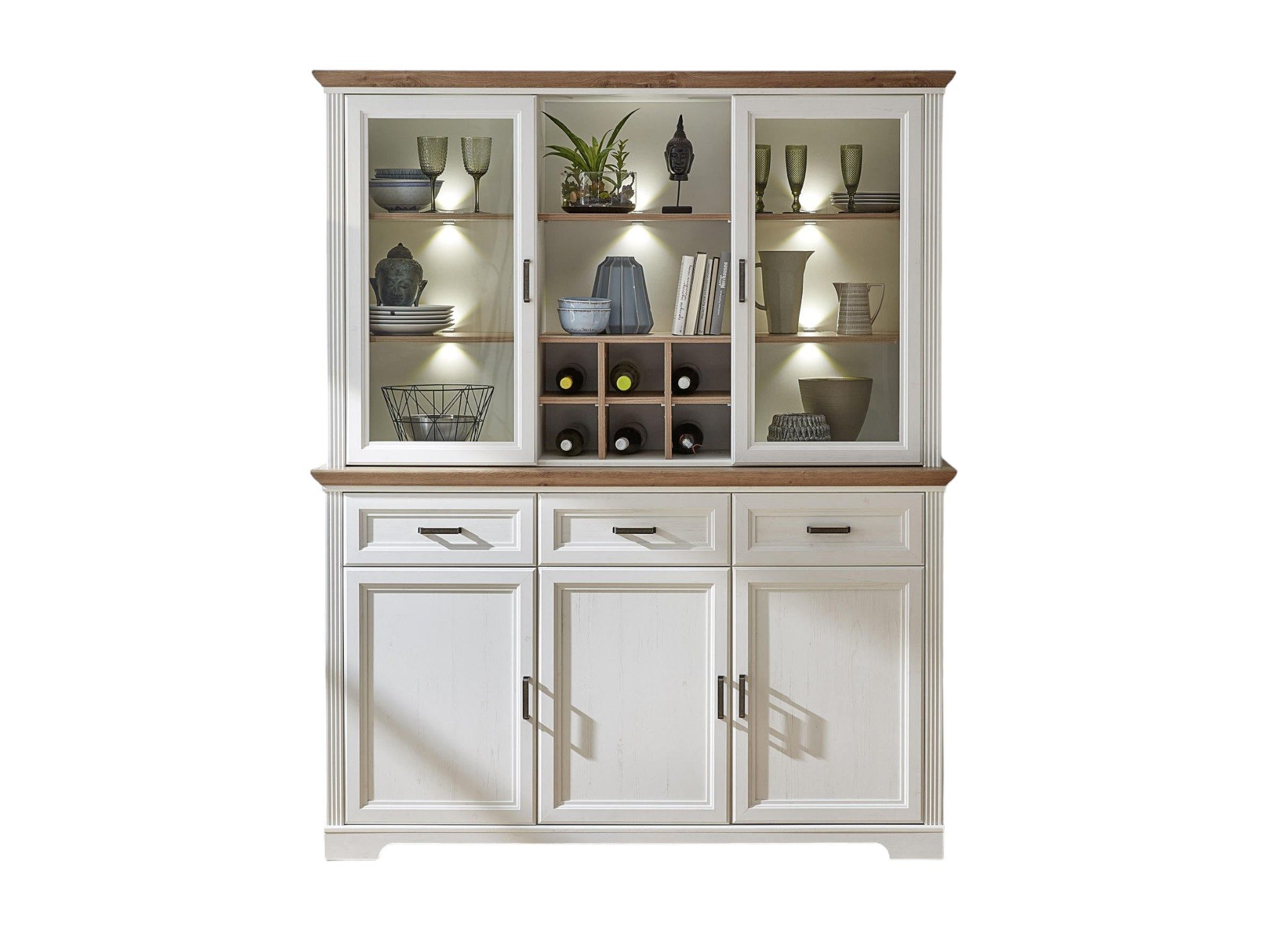 moebel-dich-auf Buffet FLORENZ (Buffetschrank Schrank, in 2 Farben erhältlich) inkl. LED-Beleuchtung