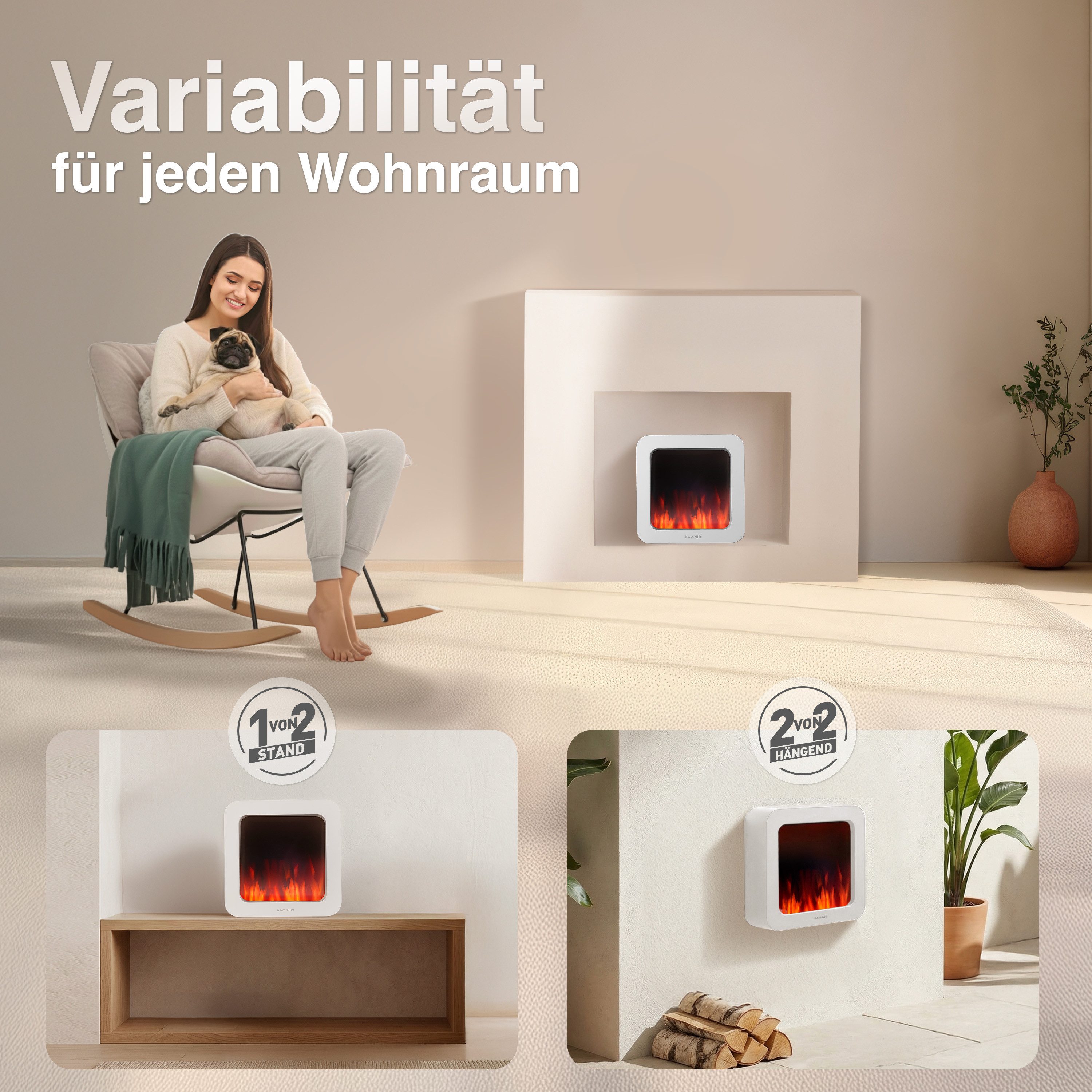 KAMINIO Tischfeuer MIA, 3D-Flammeneffekt