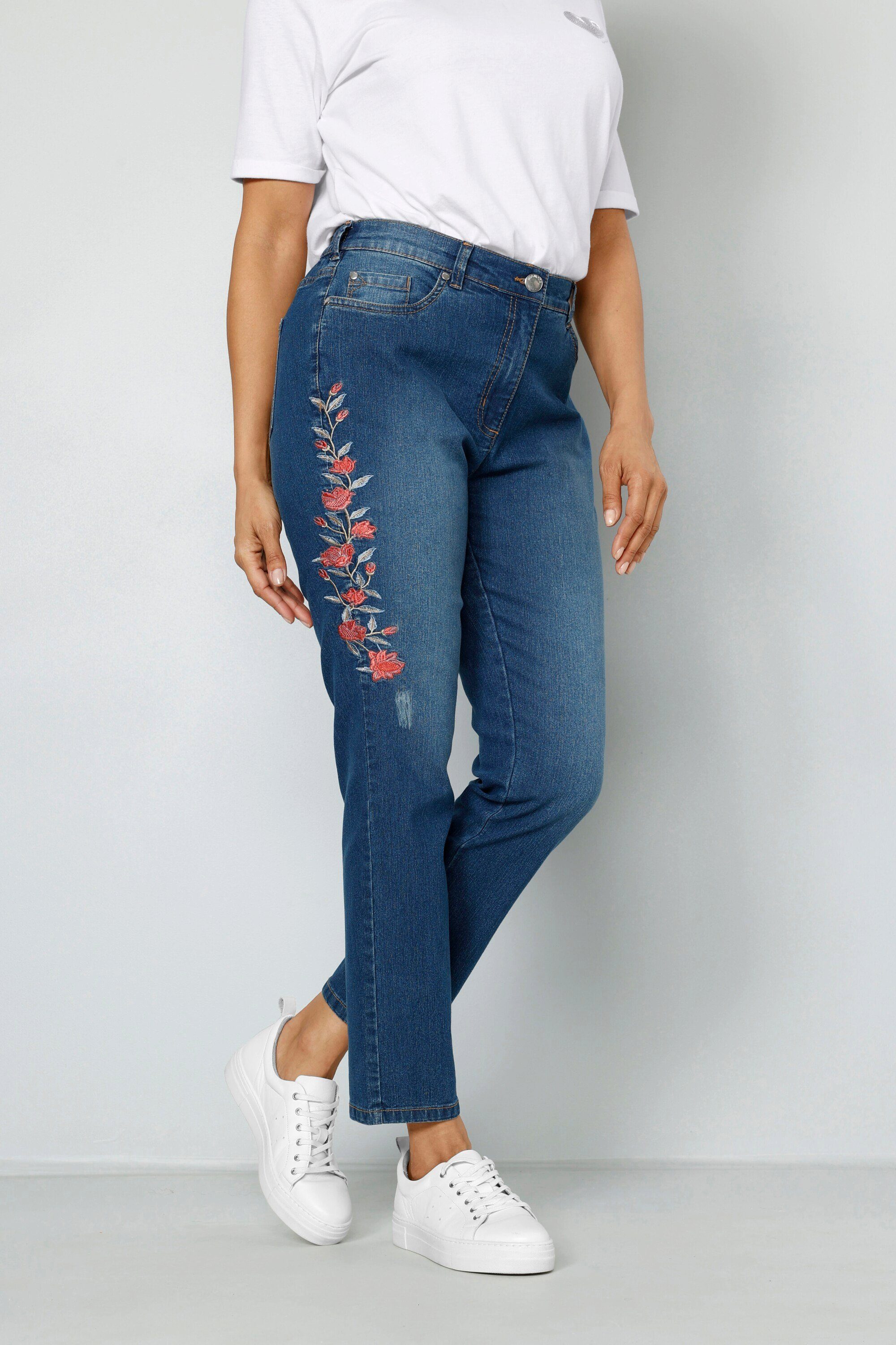 MIAMODA Regular-fit-Jeans Jeans Stickerei 5-Pocket günstig online kaufen