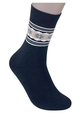 Die Sockenbude Thermosocken VOLLFROTTEE - Damen Thermosocken (Bund, 3-Paar, grau beige dunkelblau) mit weichem Bund