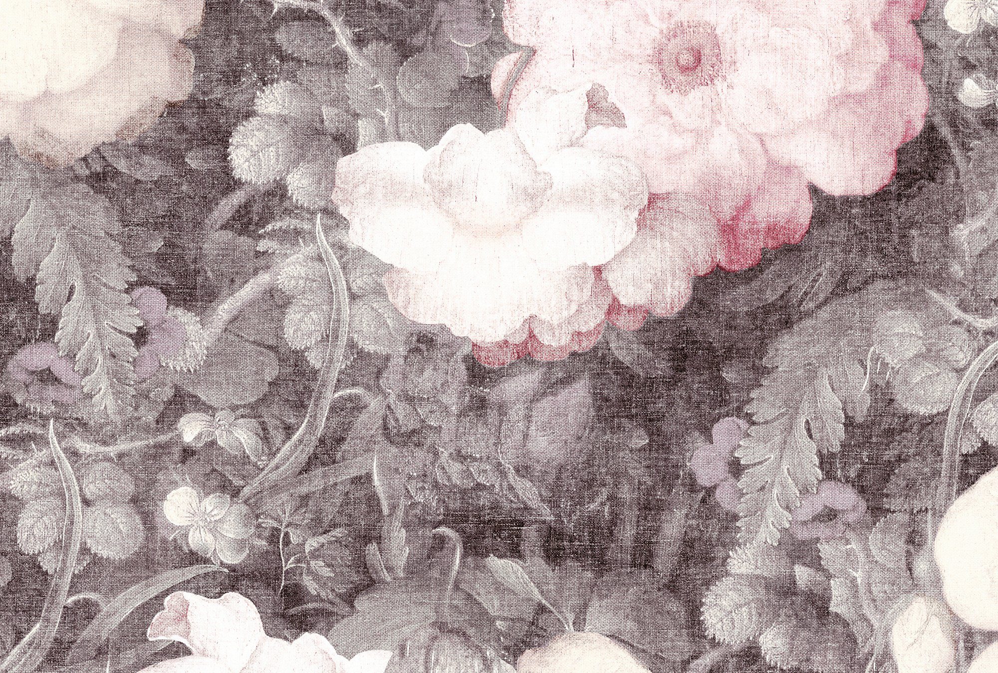 glatt, Wand, Architects Art Paper (4 Decke Blossom 47 Atelier dunkelgrau/hellgrau/rosa Schräge, St), 2, Fototapete Vlies, floral,
