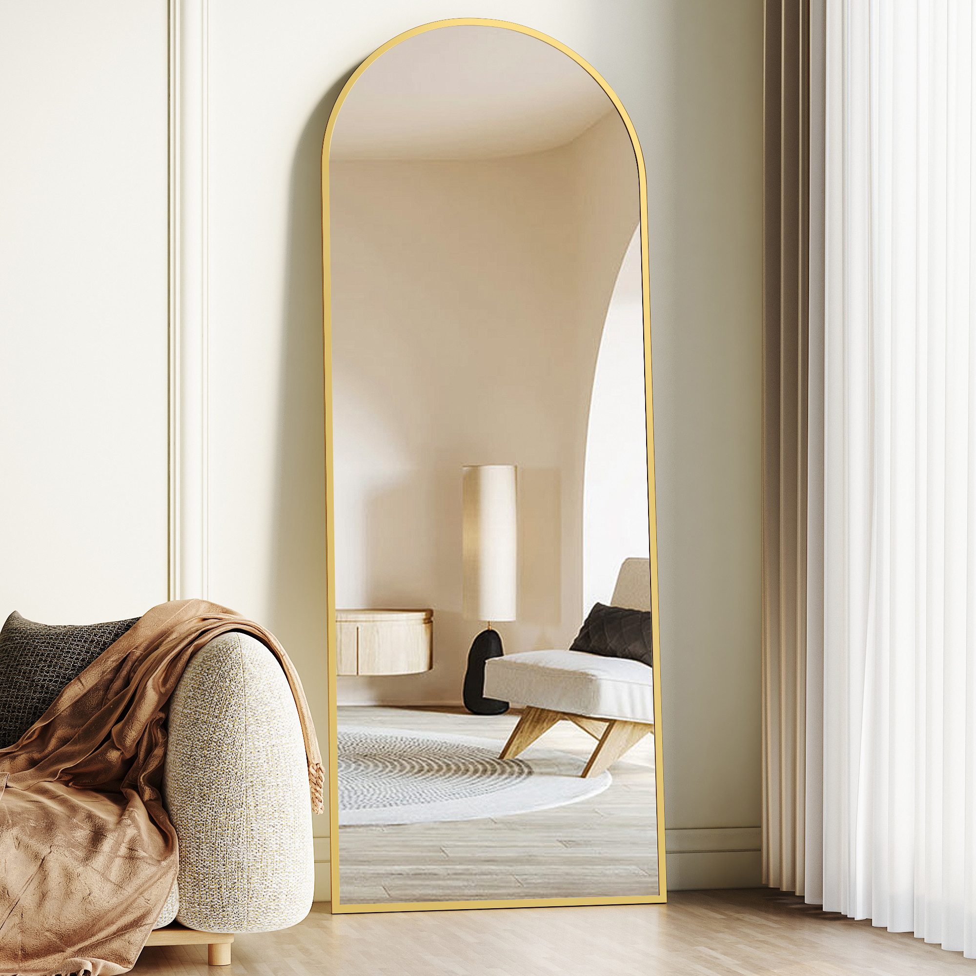 Boromal Spiegel Flur Ganzkörper 150x50 Wandspiegel Gold groß Flurspiegel mo günstig online kaufen