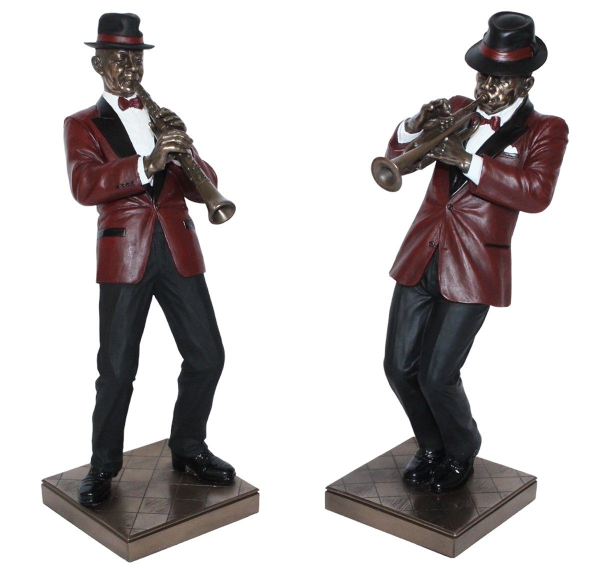 Parastone Dekofigur Deko Figur Jazz Musiker Figuren Trompeter und Klarinettist H 30 cm