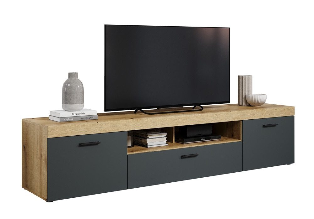 MCA furniture Lowboard TV-Board Lowboard Tyler, grau / Coast Evoke Eiche ohne Beleuchtung
