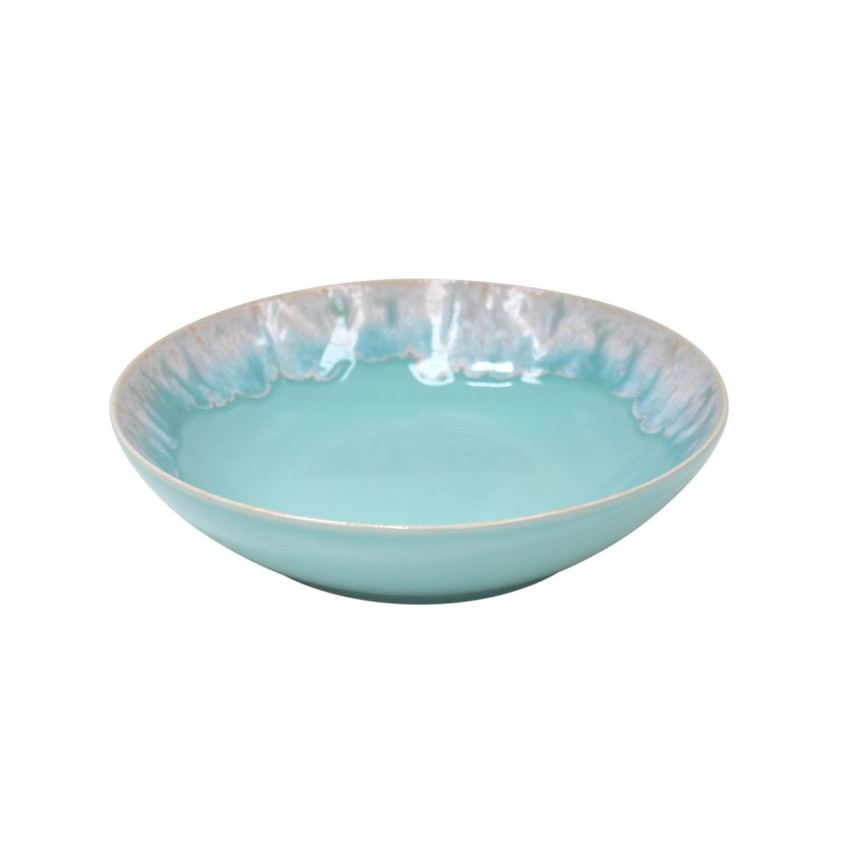 Costa Nova Suppenteller Taormina Aqua, Teller für Suppe oder Pasta, 21,5 cm, Casafina, (1 St), Hohe Brenntemperaturen, porenfrei hygienisch, wärmeschockbeständig