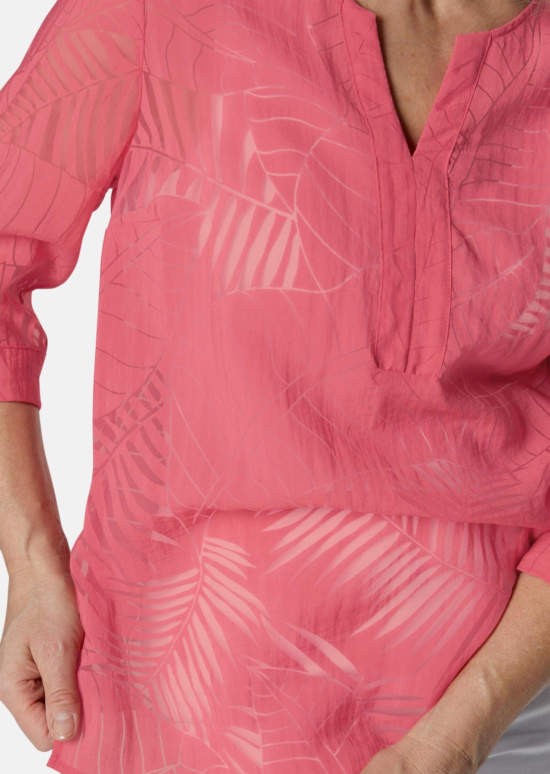 GOLDNER Klassische Bluse Kurzgröße: Leger geschnittene Ausbrennerbluse