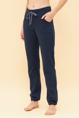 Rösch Yogahose Homewear Sweat-Hose lang mit Seitentaschen "thx"