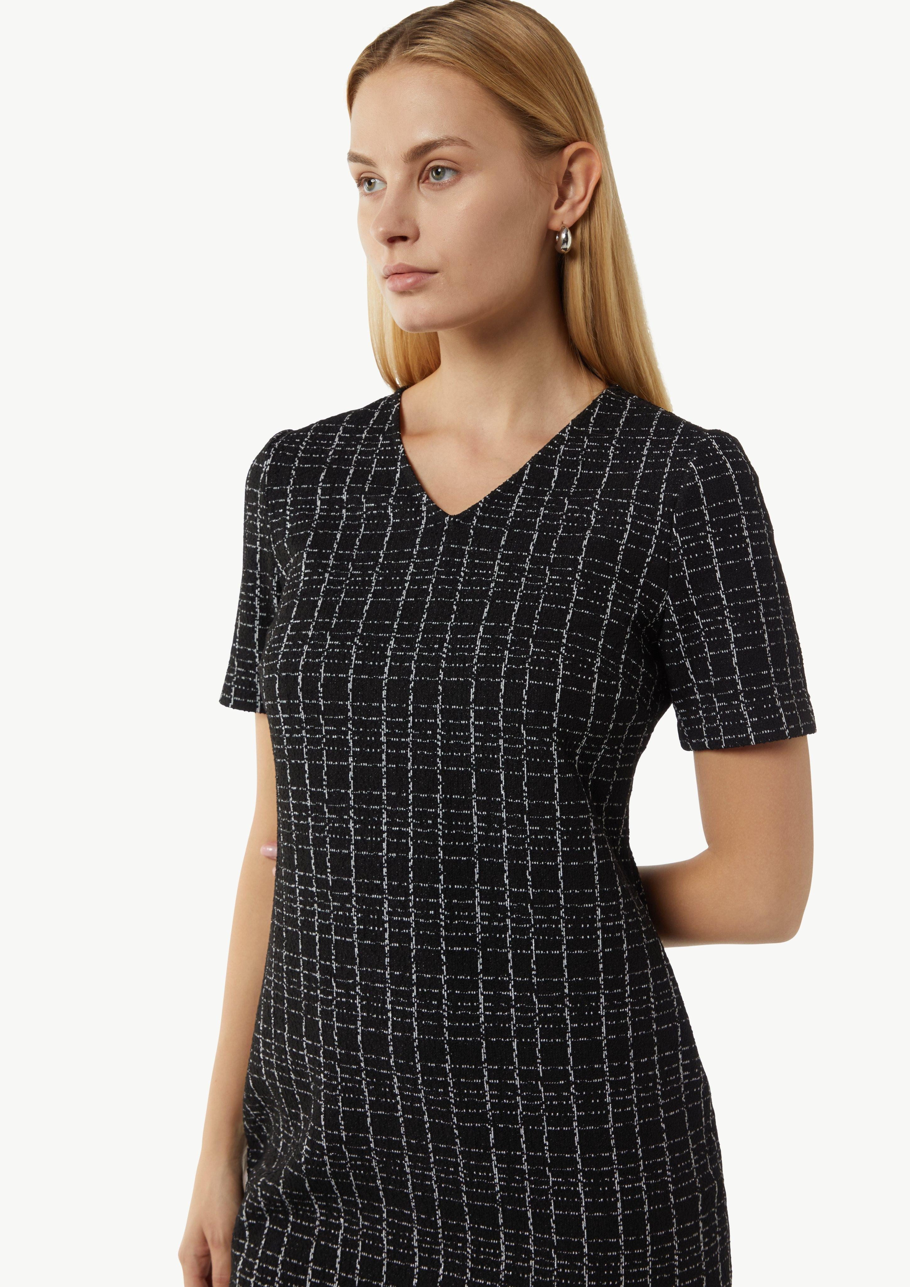 Comma Minikleid Elastisches Bouclé-Kleid mit Karomuster günstig online kaufen