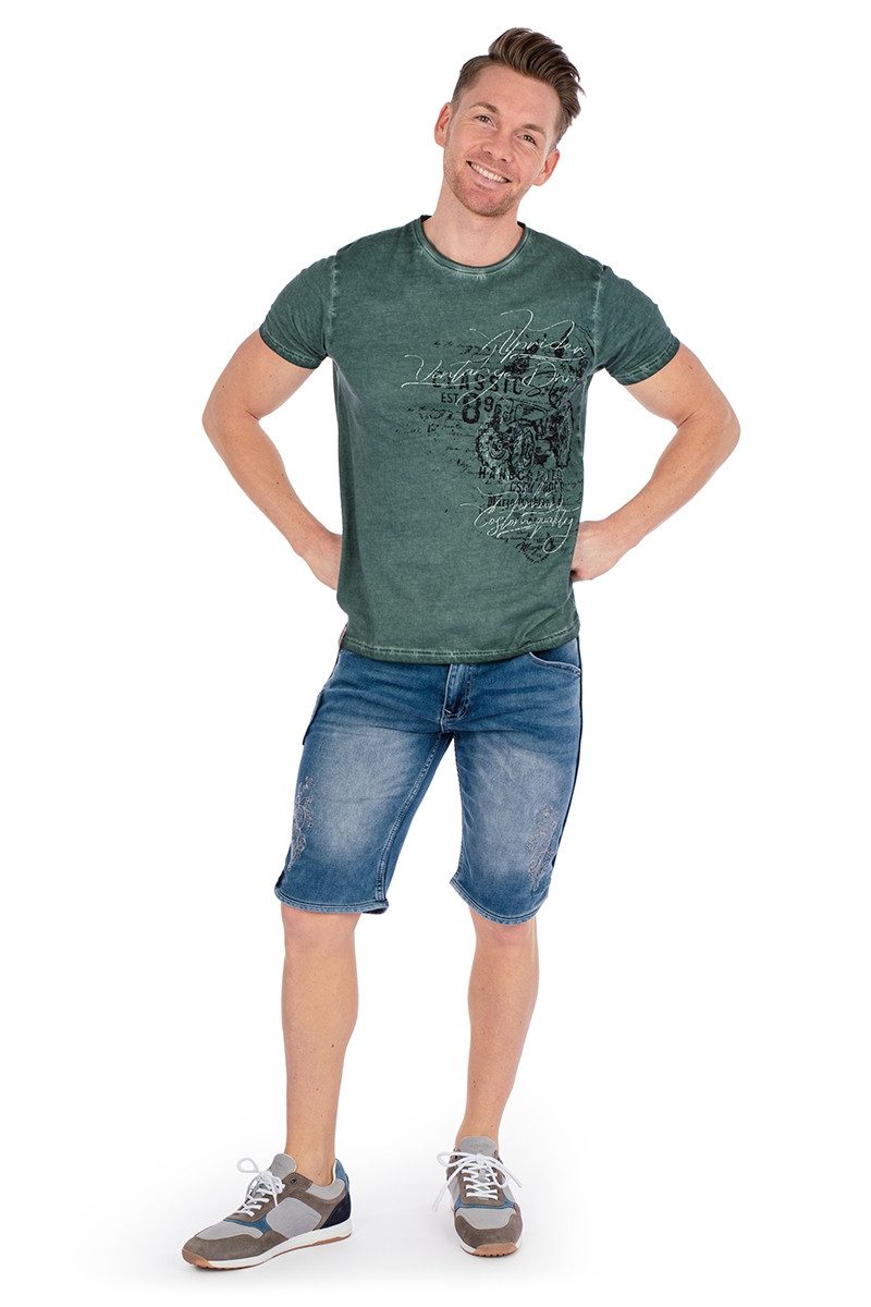 MarJo Trachtenshirt Trachtenshirt Herren - ELTON - pinie