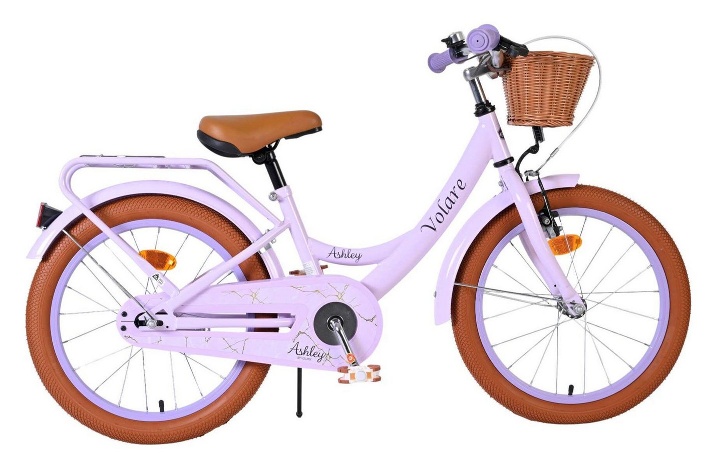 Volare Kinderfahrrad Ashley für Mädchen 18 Zoll Kinderrad in Lila