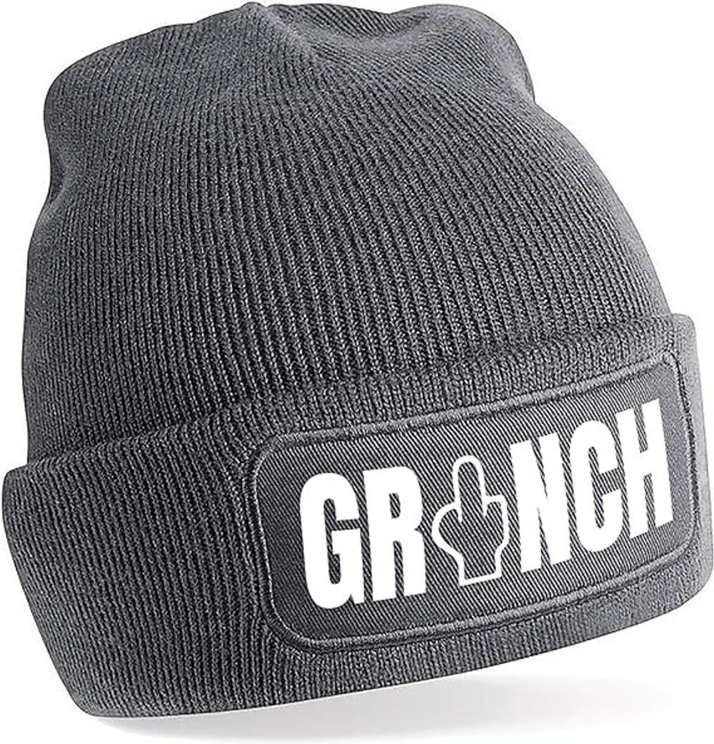 Herzbotschaft Beanie Beanie Strickmütze Aufdruck, grau warme weiche Skimütze) Spruch Unisex NCH GR Wintermütze mit SoftTouch Einheitsgröße angenehm und (Mütze mit