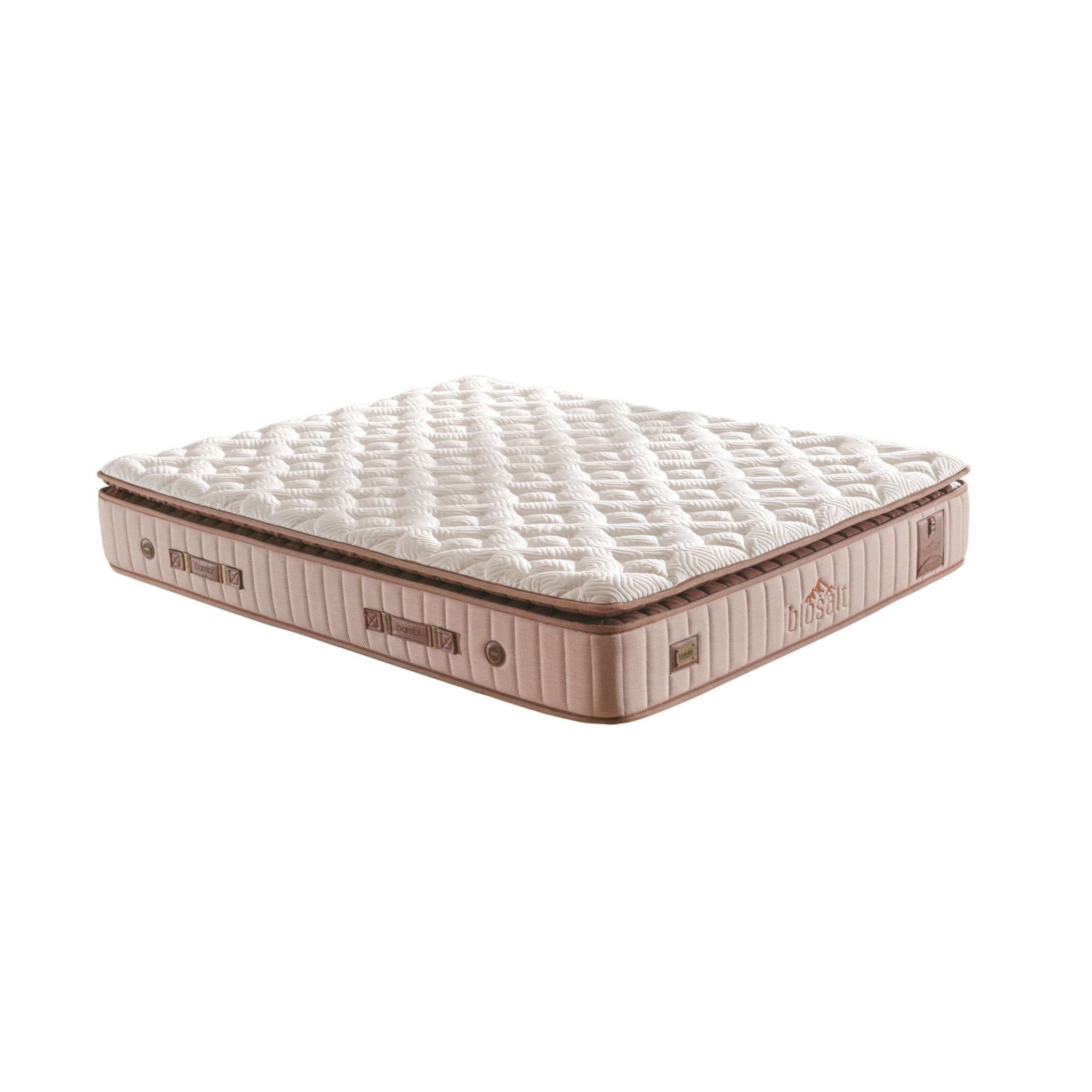 Taschenfederkernmatratze 9 Schichten mit Topper Matratze 90x200 - 180x200 Biosalt, Bambi, 33 cm hoch