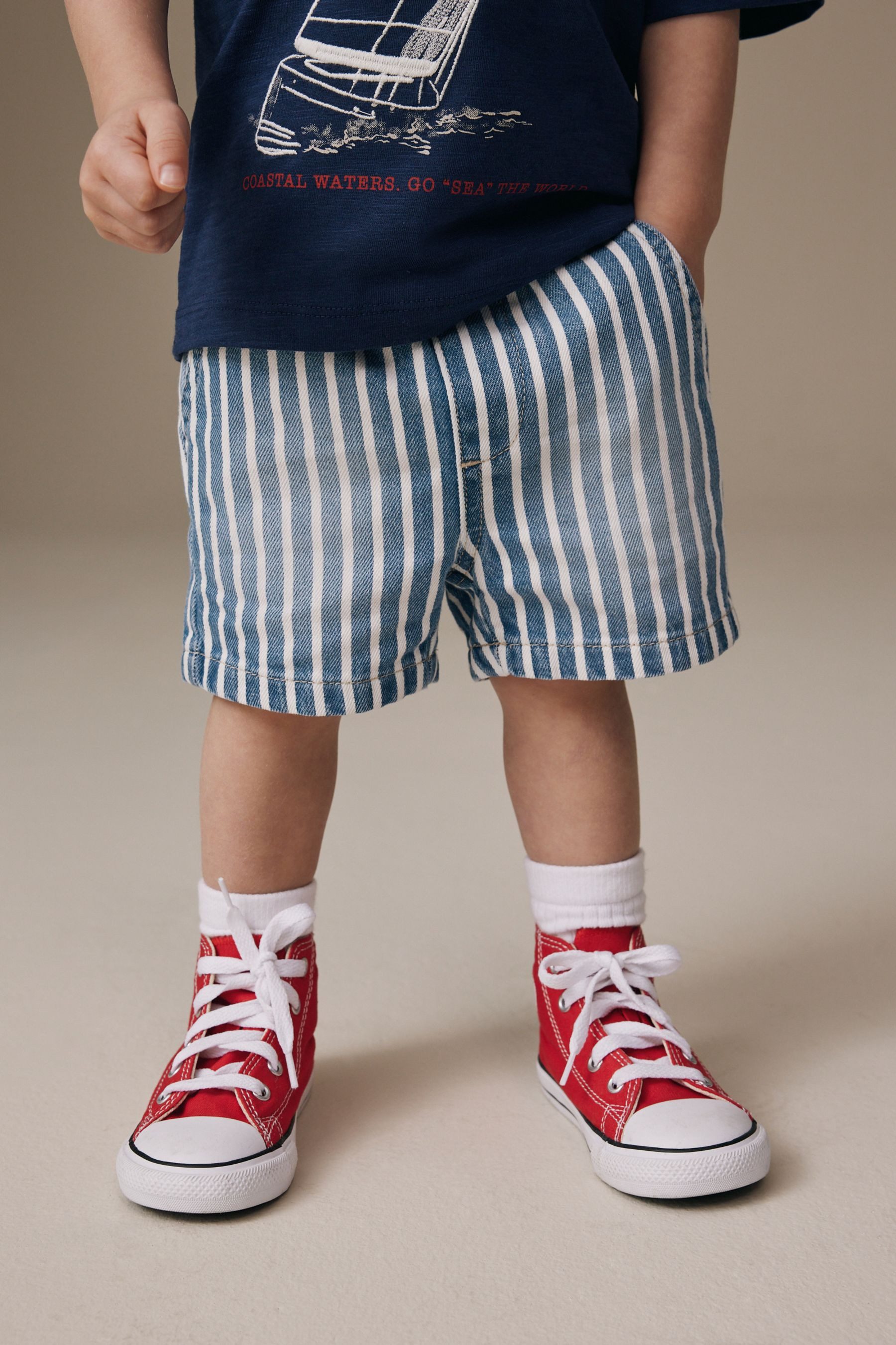 Next Shorts Denim-Shorts 100 % Baumwolle mit Gummibund (1-tlg)