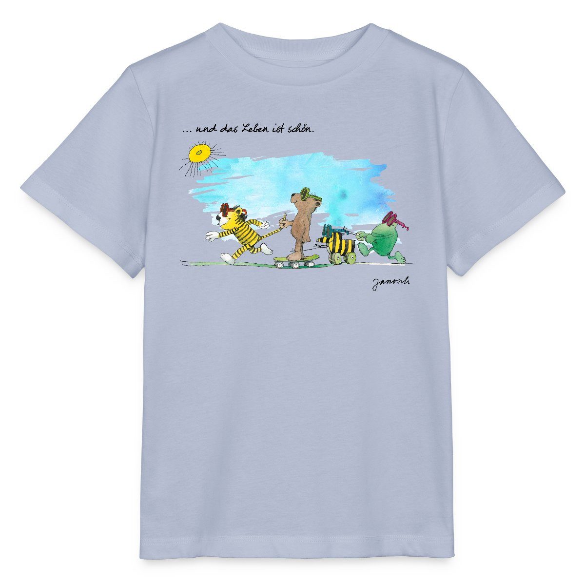 Spreadshirt T-Shirt Janosch Tiger Und Freunde Das Leben Ist Schön Kinder Basic T-Shirt (1-tlg)