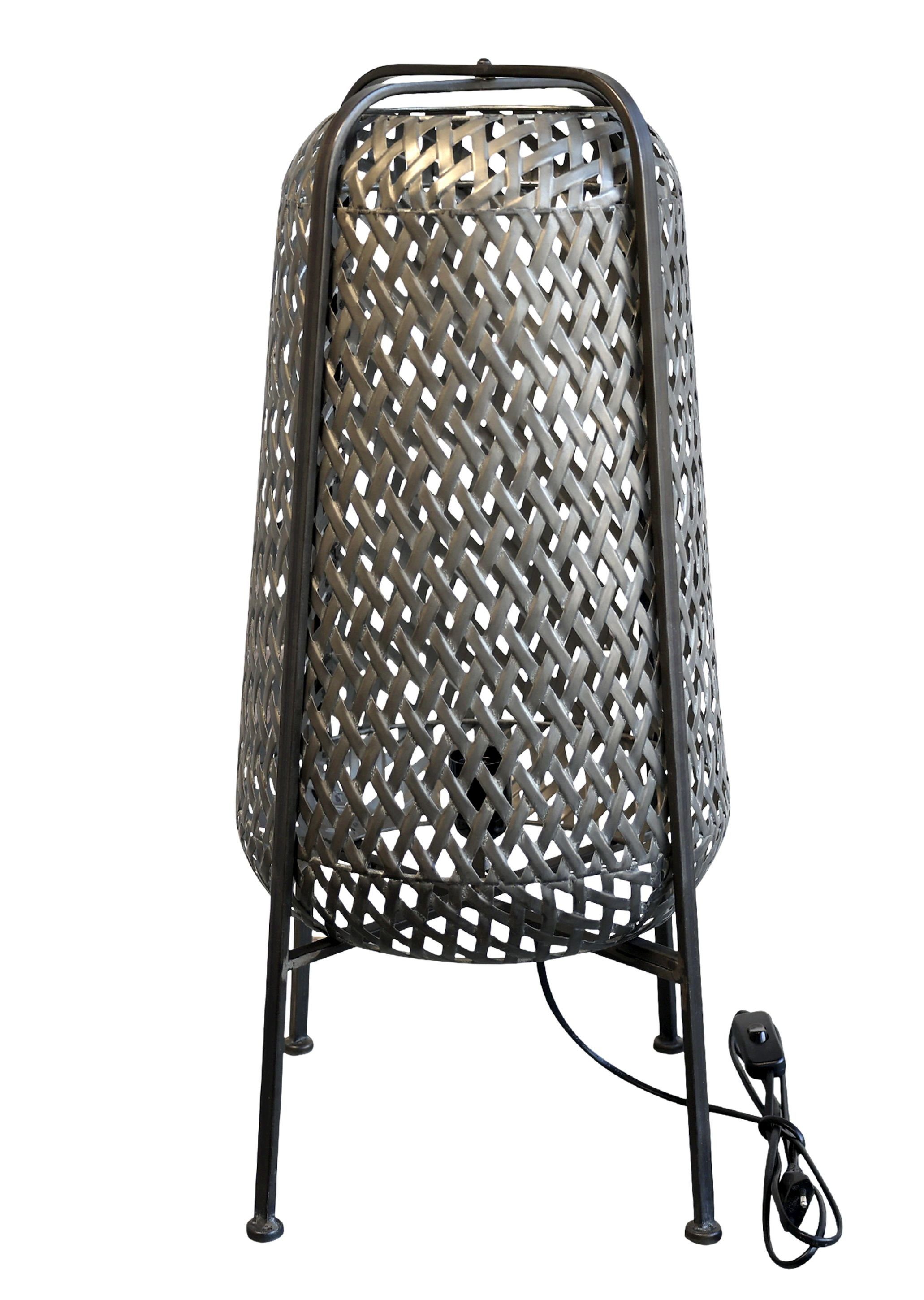Chic Antique Stehlampe Stehlampe Lampe Tischlampe Metall Geflochten Schwarz H67cm Chic, Fassung E 27, ohne Leuchtmittel