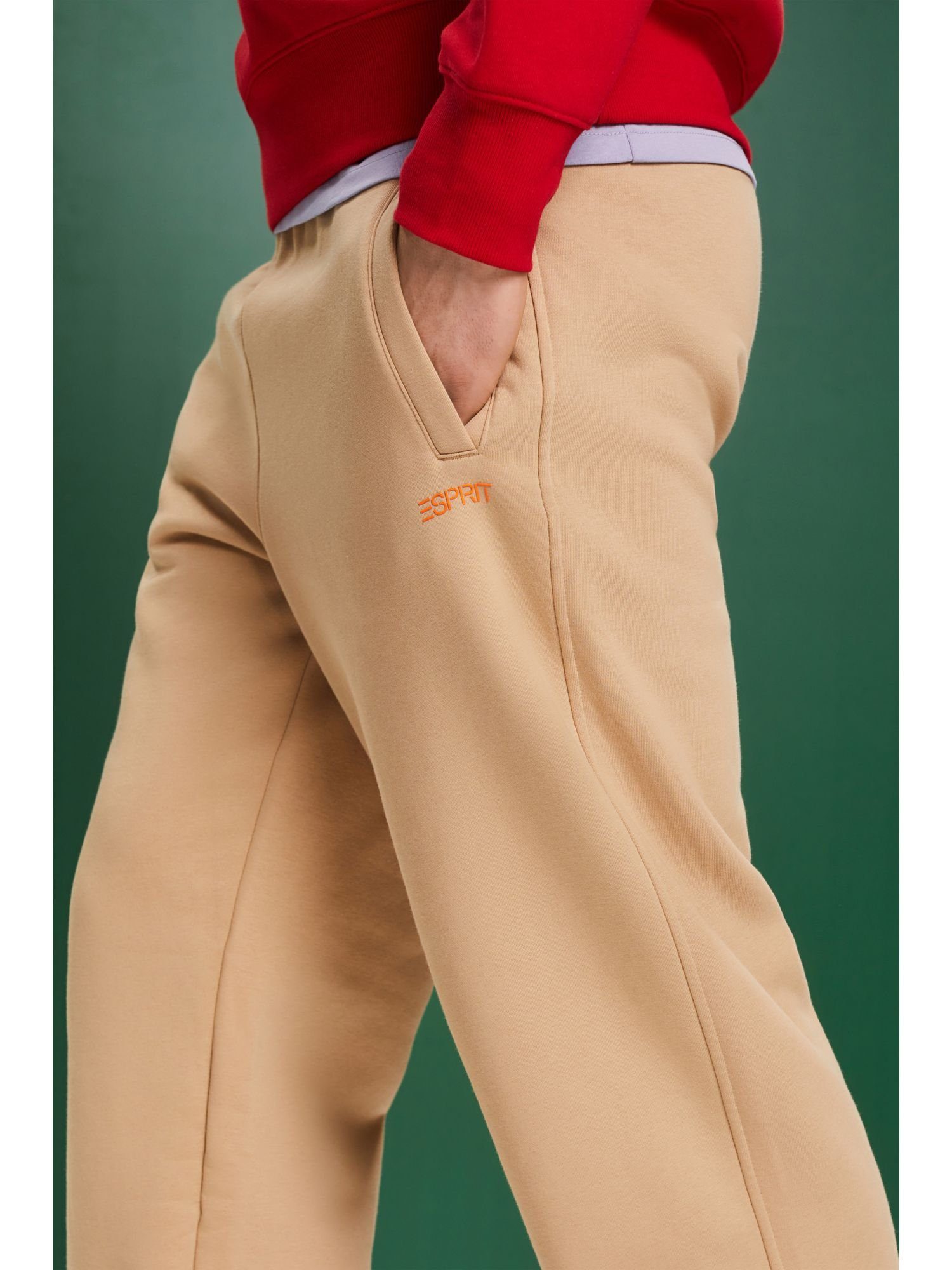 Logo-Sweatpants BEIGE Baumwollfleece Jogginghose aus SKIN Esprit