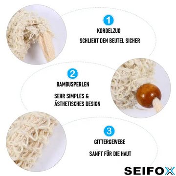 MAVURA Seifenablage SEIFOX Seifenbeutel Seifensäckchen Seifennetz Seifensack, Seifenrestebeutel Peeling-Schwamm Netz [4er Set]