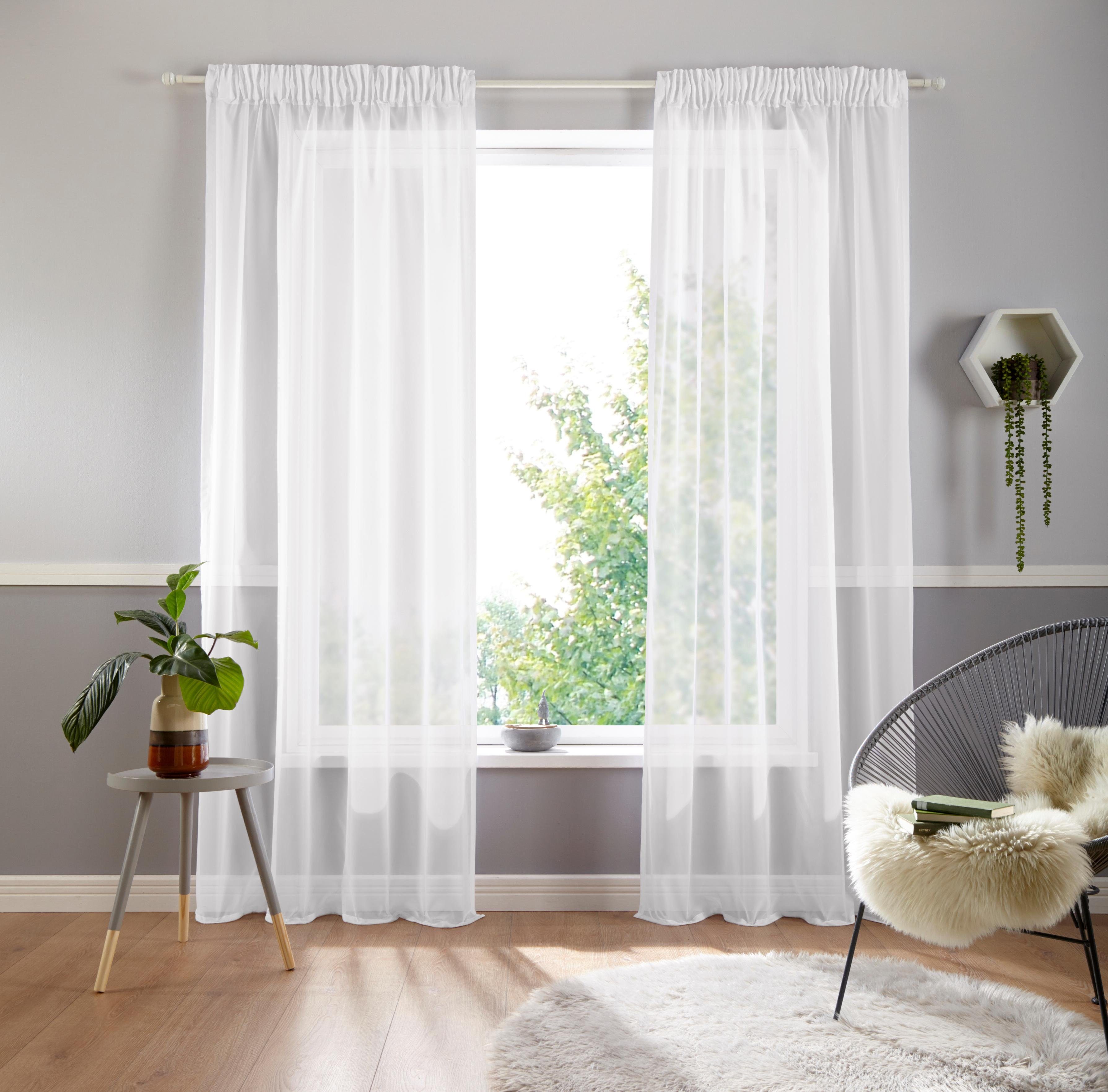 OTTO home Gardine Ari (1 St), Multifunktionsband, halbtransparent, Voile, B günstig online kaufen