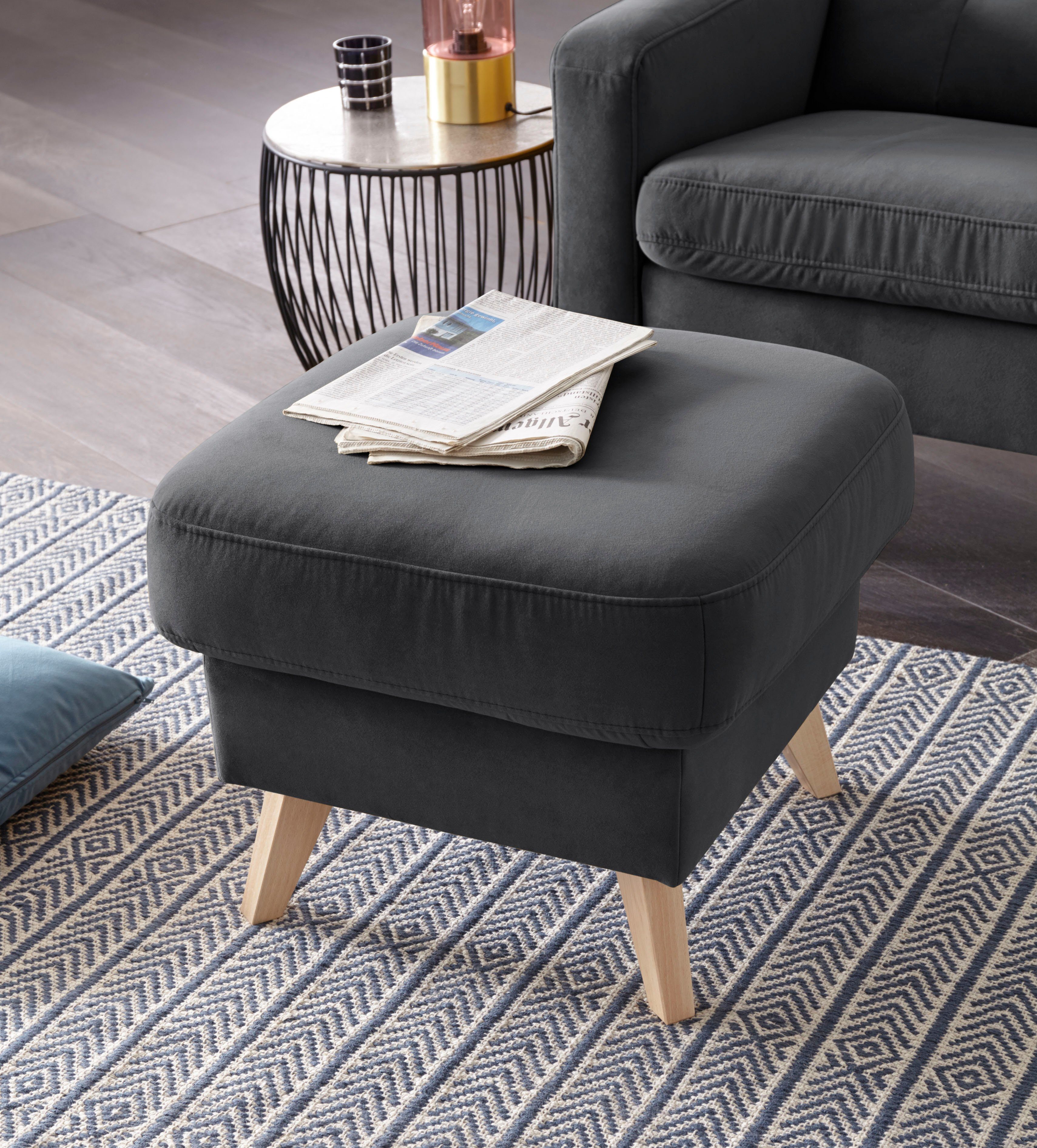 exxpo - sofa fashion Hocker Nappa mit praktischem Staufach unter der Sitzfläche
