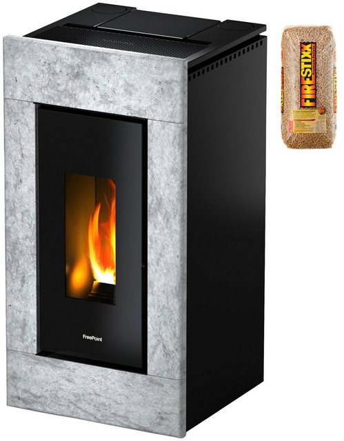 FreePoint Pelletofen VEGA Stahl, 10,5 kW, Raumheizvermögen: 252 m³, schwarz-naturstein