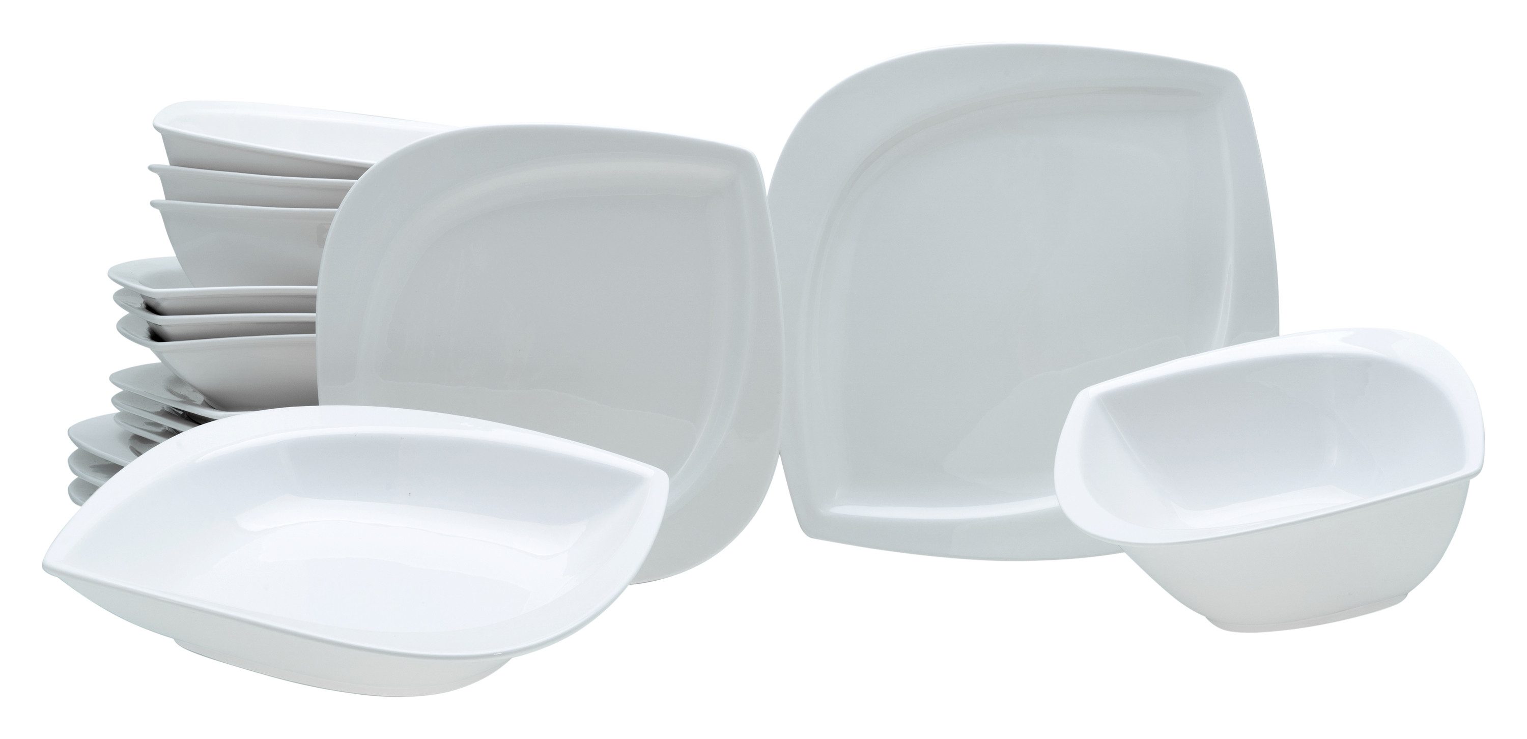CreaTable Kombiservice Melbourne Creme (16-tlg), 4 Personen, Porzellan