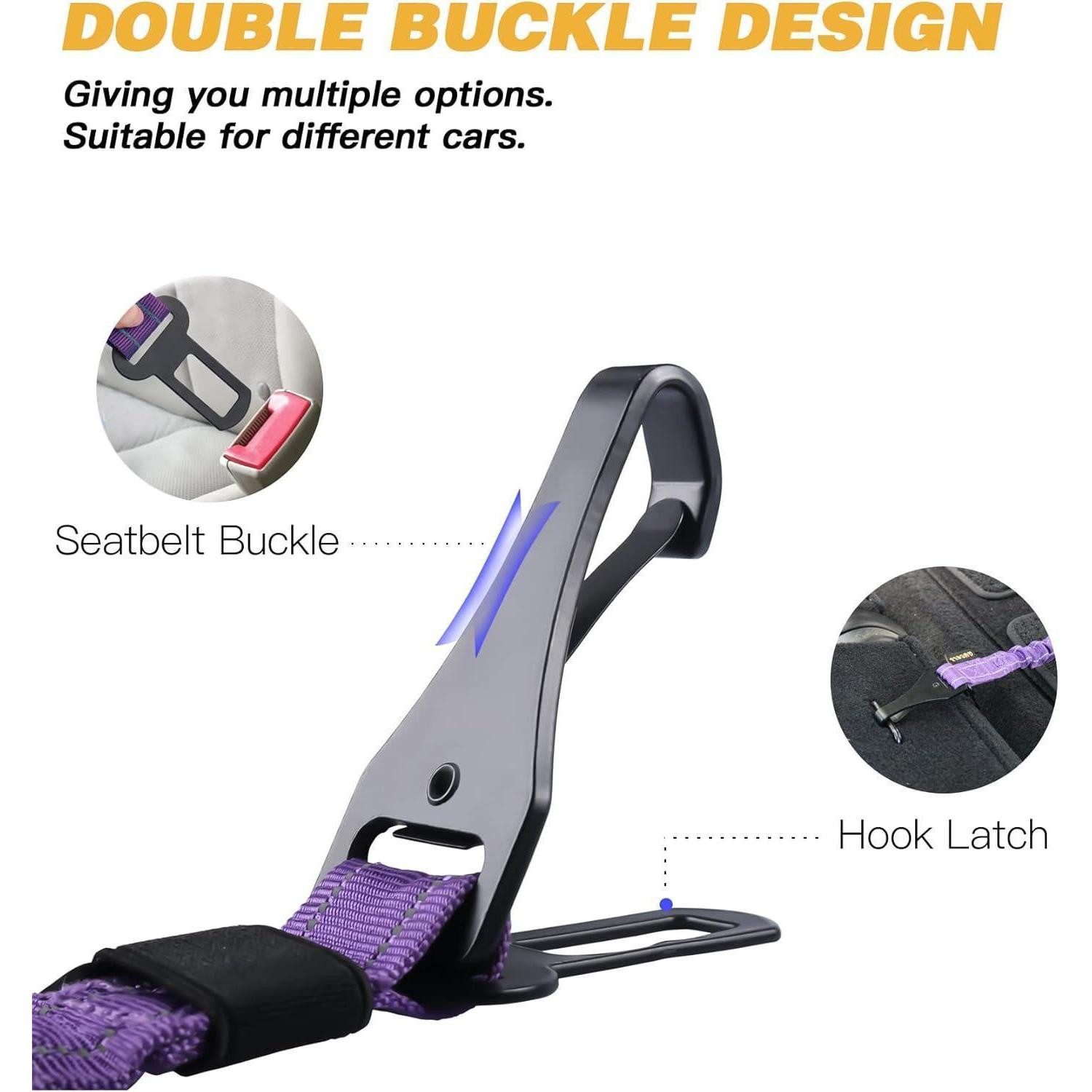 LuxusKollektion Autohundegeschirr Anschnallgurt Hund Auto Bungee Geschirr Clip Karabiner Lila
