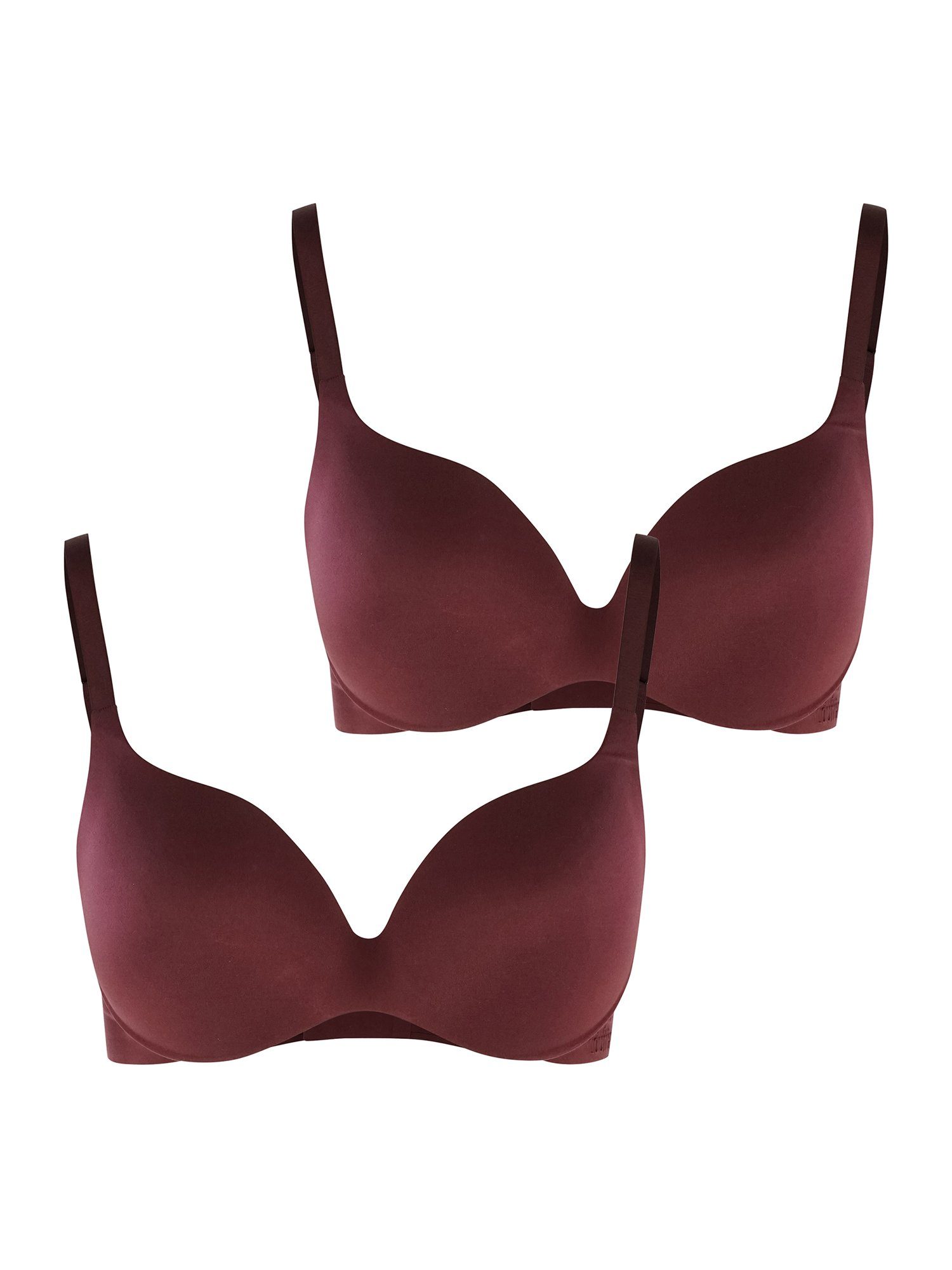 unterwäsche bustier soft (2-tlg) Fit Lounge T-Shirt-BH Royal Royal Bordeaux