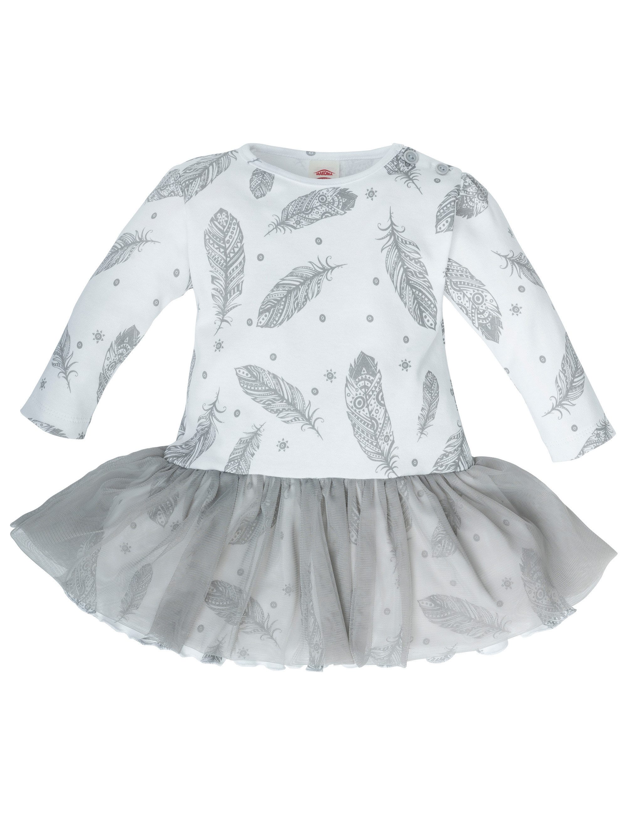 Makoma Sommerkleid Kleid Feder Rüschen (1-tlg)