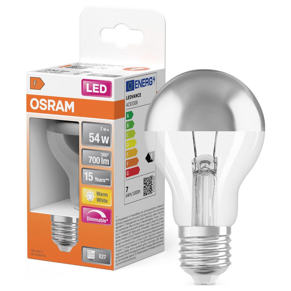 Osram LED-Leuchtmittel OSRAM 4099854785511 COB LED EEK F (A - G) E27 Glühlampenform 7 W Warmw