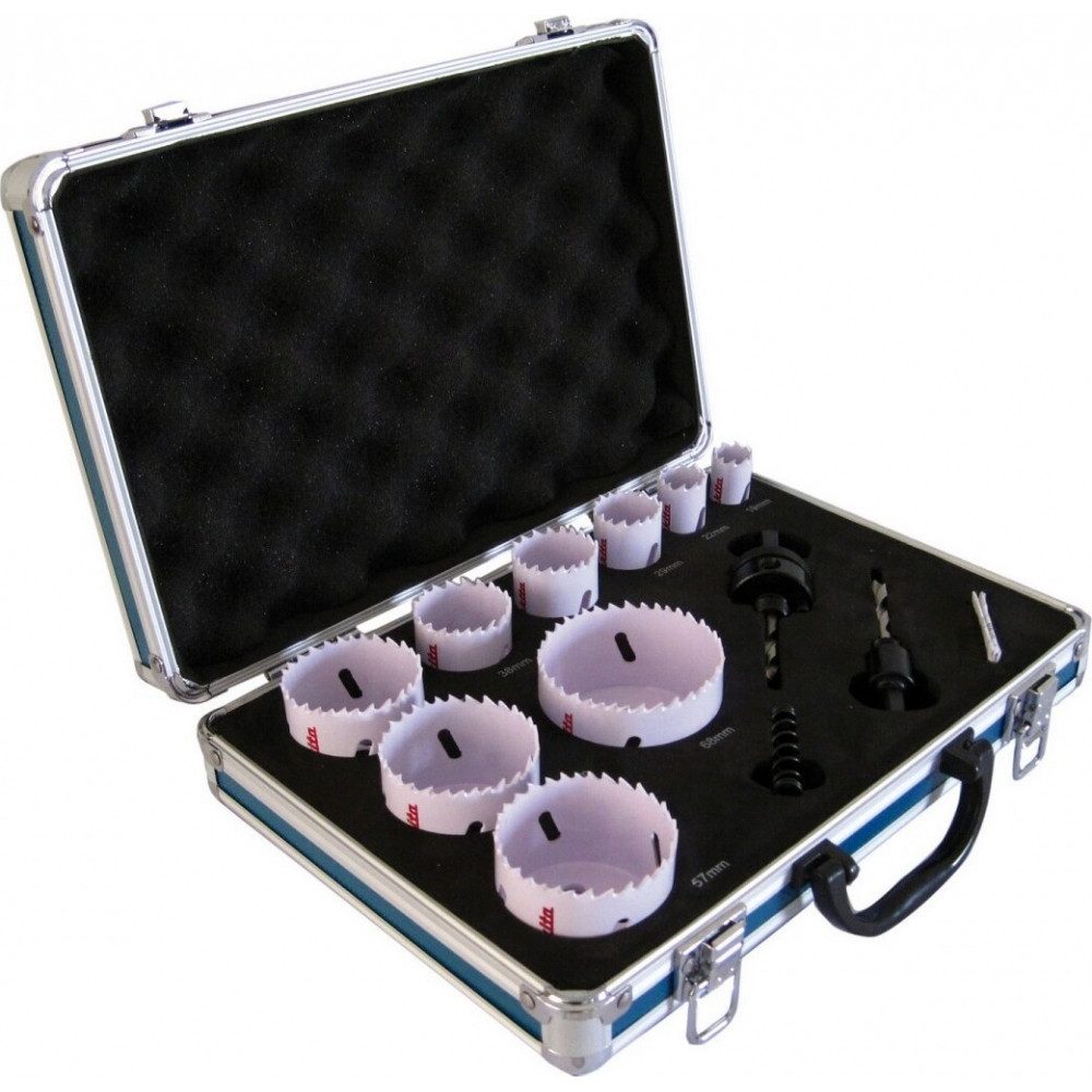 Makita Makita BIM Кольцевые пилы-Set D-47282, 12-teiliges Set. Elektro-Kabel, Sechskantschaft, Sechskantschaft, Stabiler Aufbewahrungskoffer