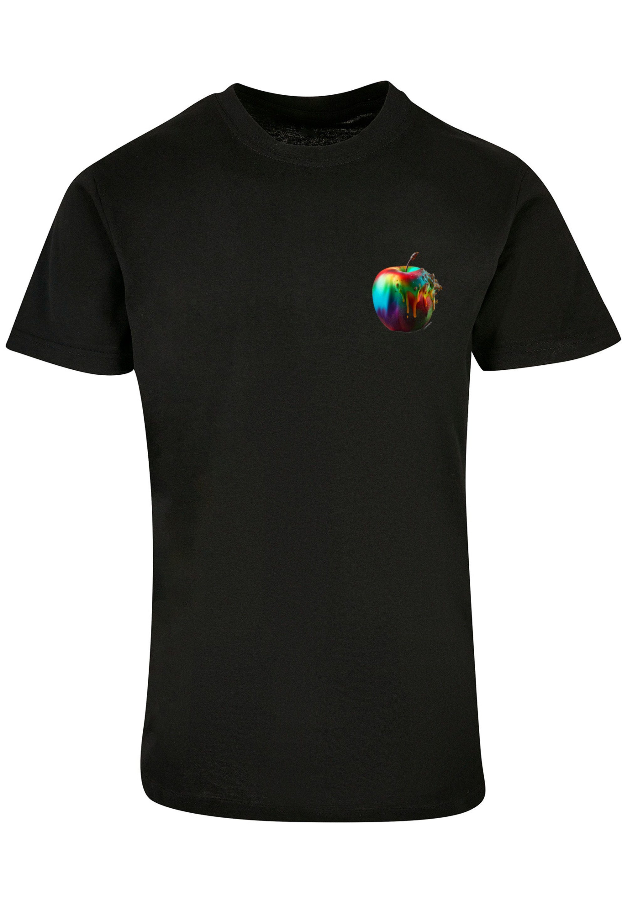 T-Shirt Collection Apple Rainbow schwarz Print F4NT4STIC Colorfood -