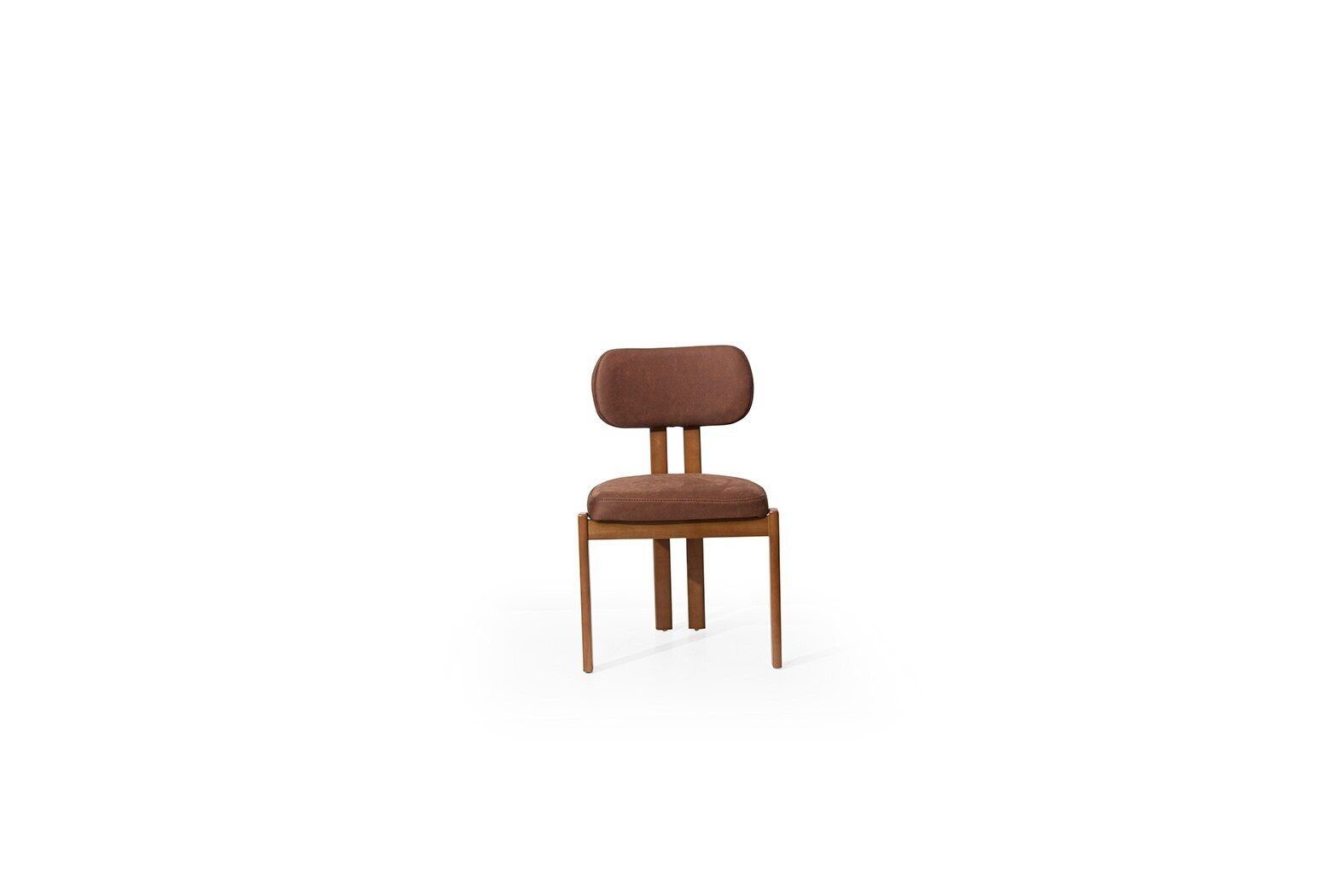 JVmoebel Polsterstuhl Brauner Esszimmer Stuhl Designer Polstermöbel Stuhl Ohne Armlehnen (1 St), Made in Europa