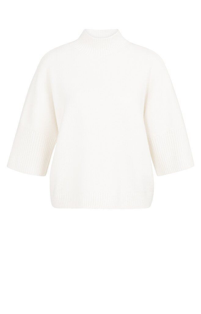 YAYA Stehkragenpullover Pullover mit gerippten Ärmeln günstig online kaufen