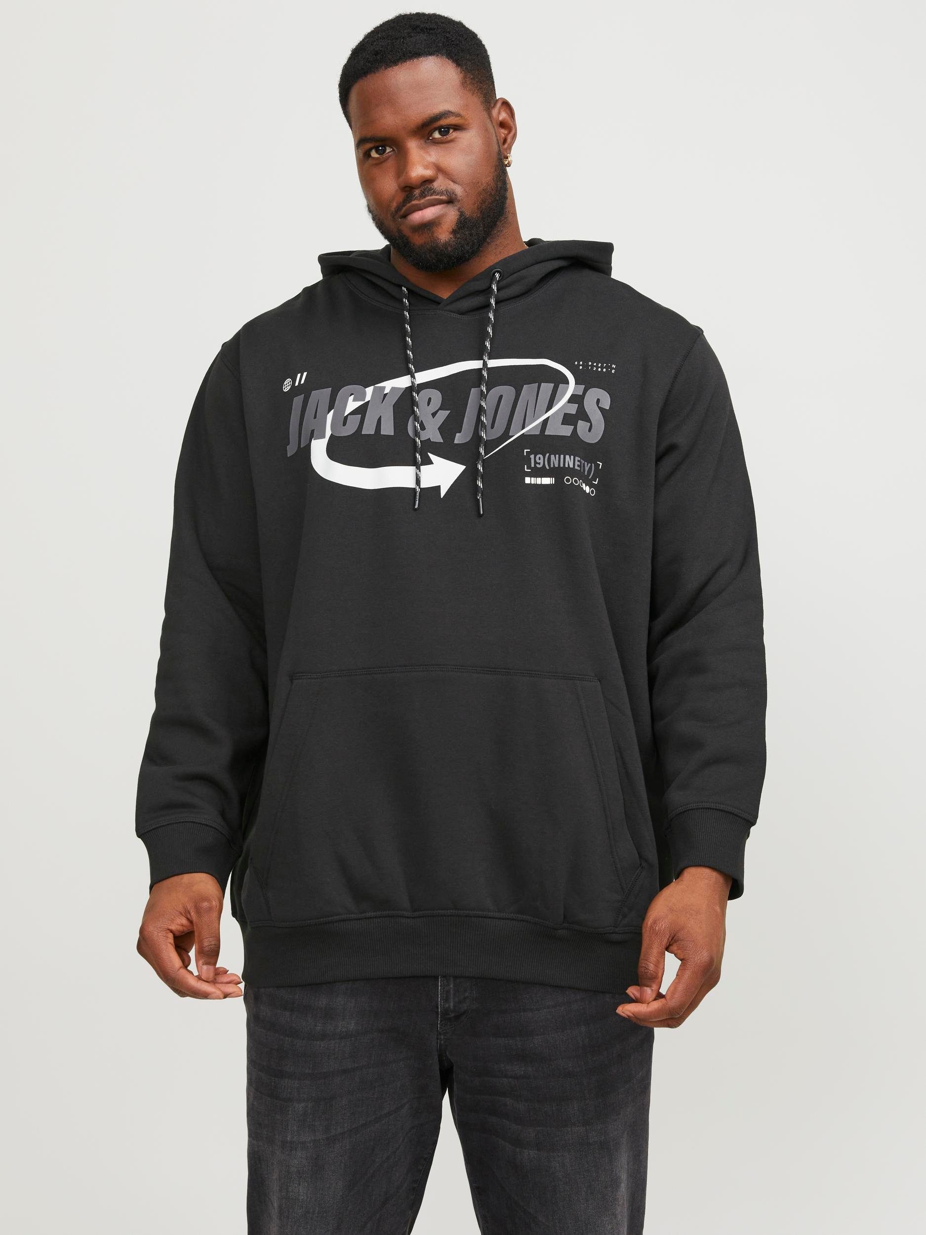 Jack & Jones PlusSize Hoodie JCOBLACK SWEAT HOOD CH PLS