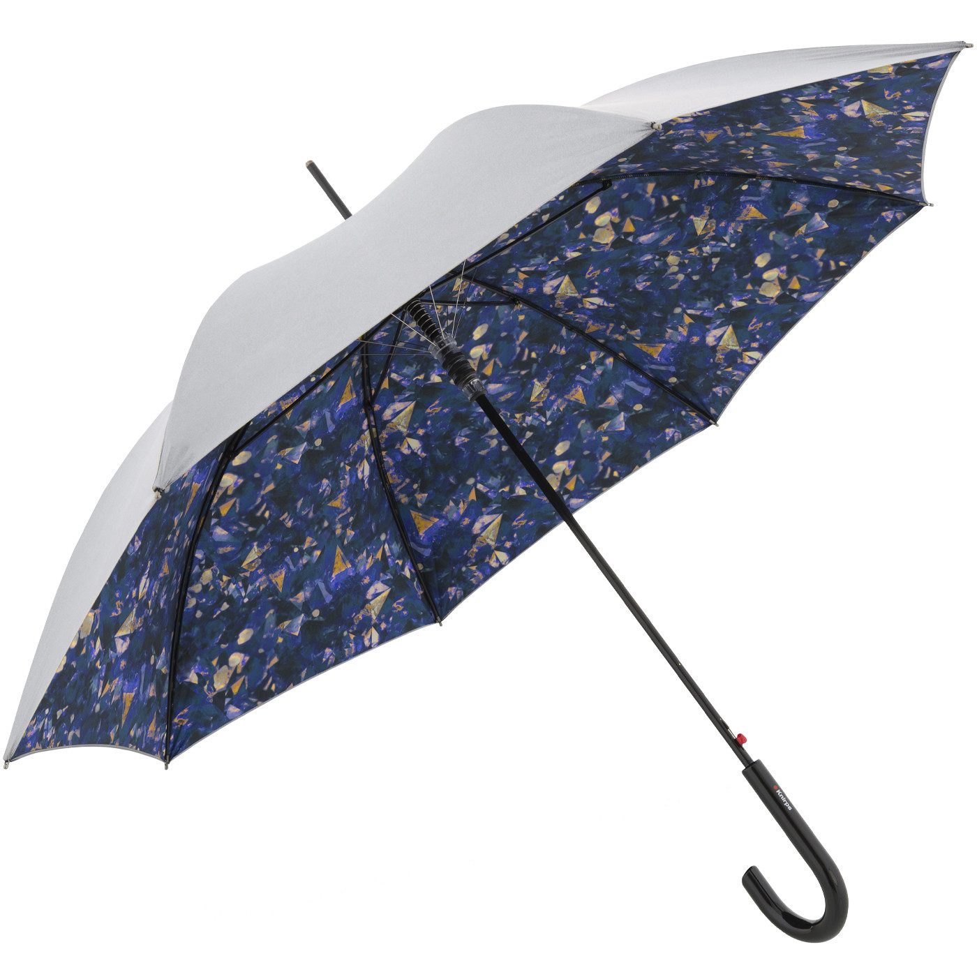 Knirps® Stockregenschirm großer, leichter Schirm für Damen mit Automatik, mit UV- und Hitzeschutz - Feel lapis