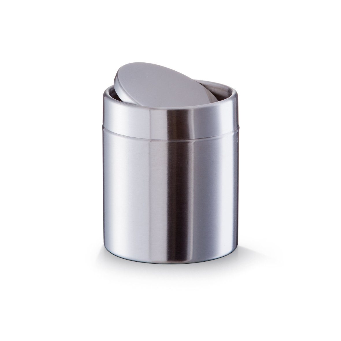 Zeller Present Badaccessoire-Set Tischabfalleimer, Edelstahl, silber, 1000 ml, Ø11,5 x 14 cm