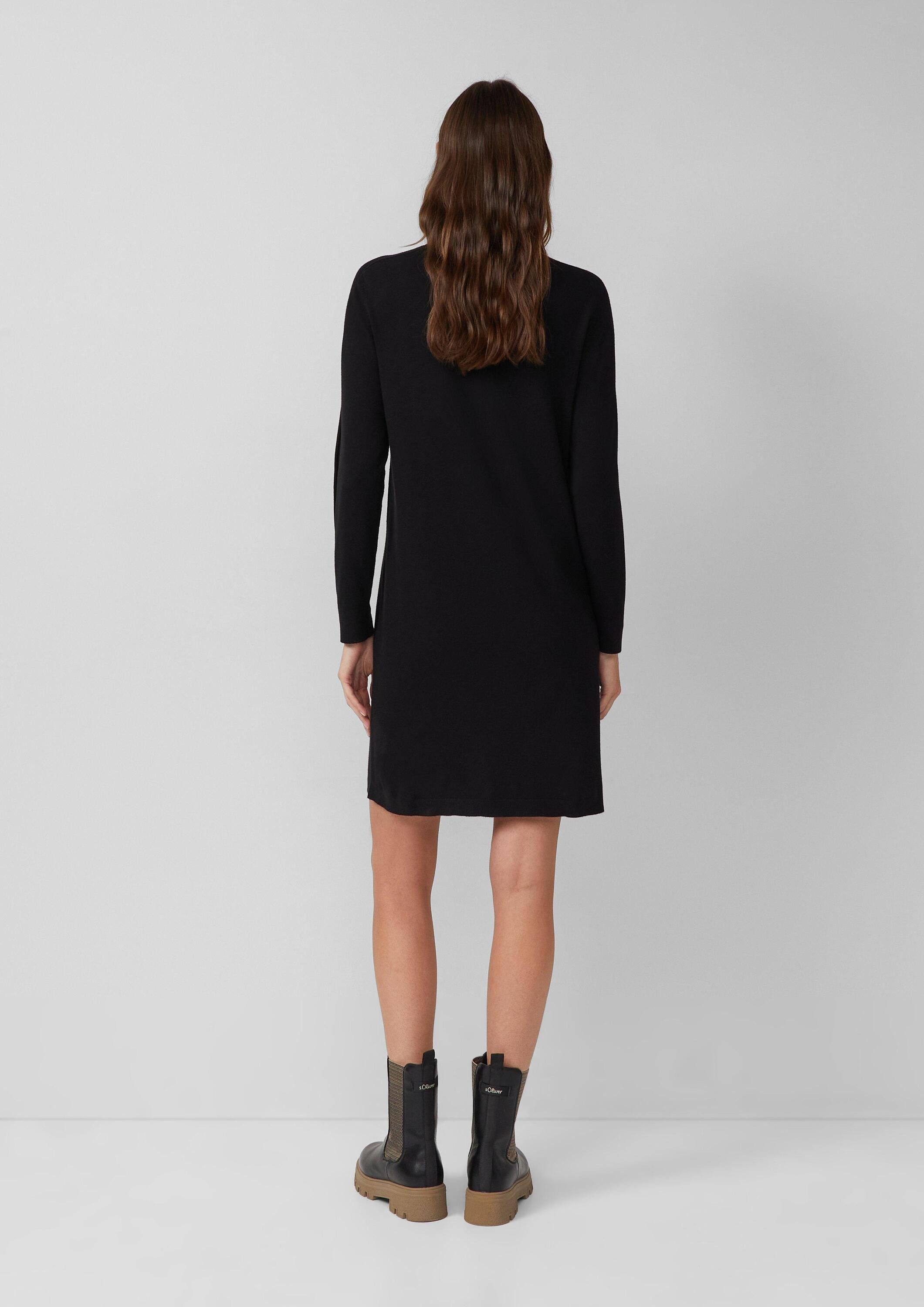 s.Oliver Midikleid Kleid Feinstrickkleid mit Ripp-Detail am Arm