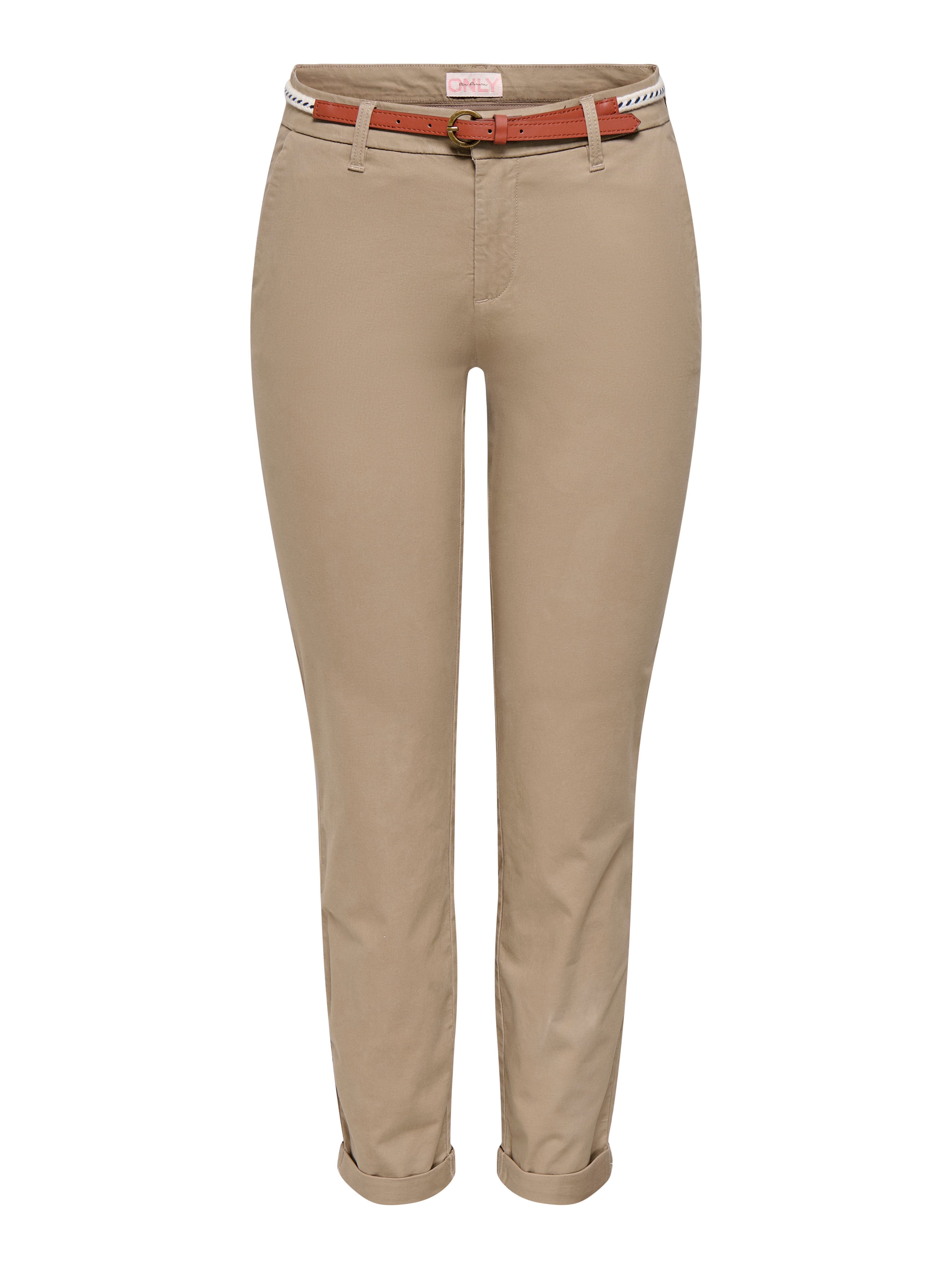 ONLY Chinohose ONLBIANA – Chinohose mit Gürtel und Umschlagsaum slim fit, m günstig online kaufen