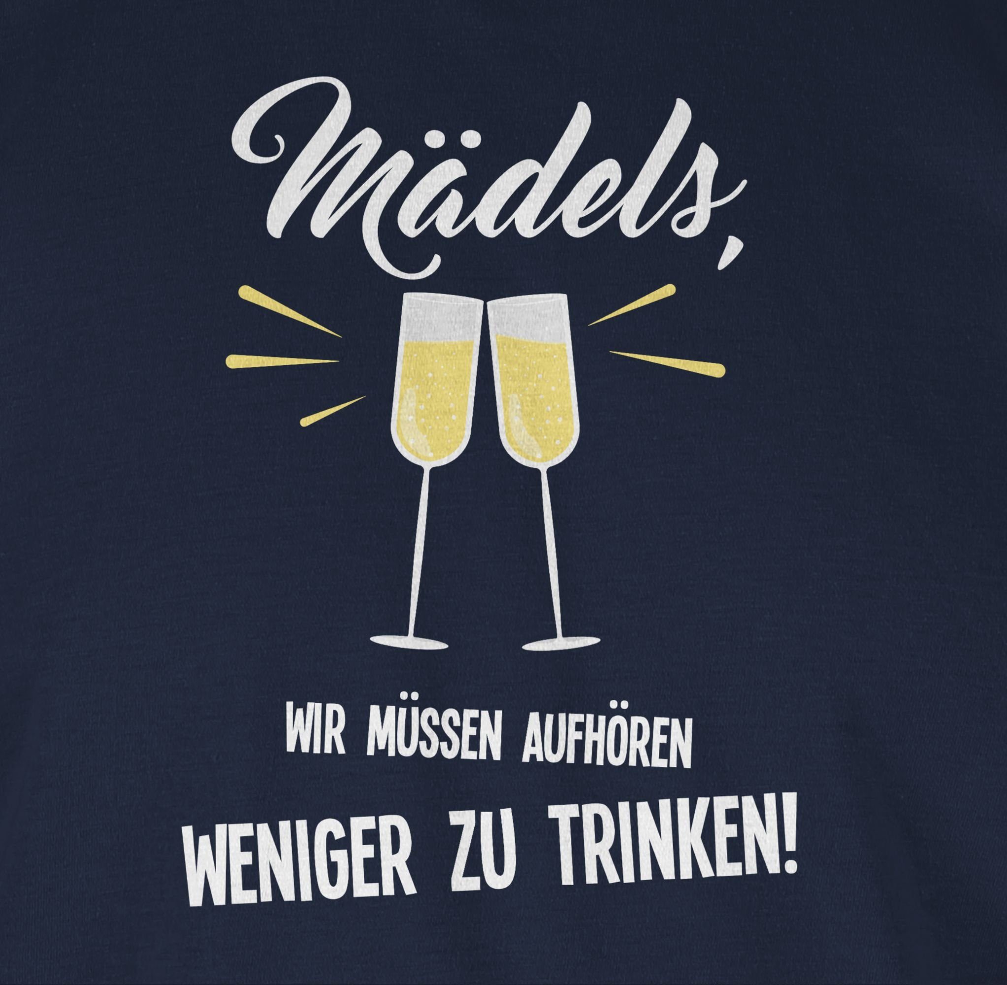 Shirtracer T-Shirt Mädels Wir müssen aufhören weniger zu trinken Sprüche Statement