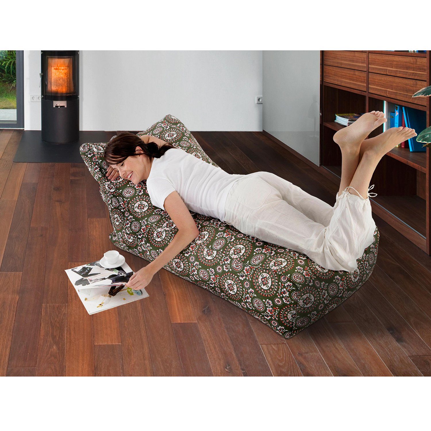 Smoothy Sitzsack SMOOTHY Lounge Bed Sitzsack–100% Baumwolle, ergonomisch & komfortabel