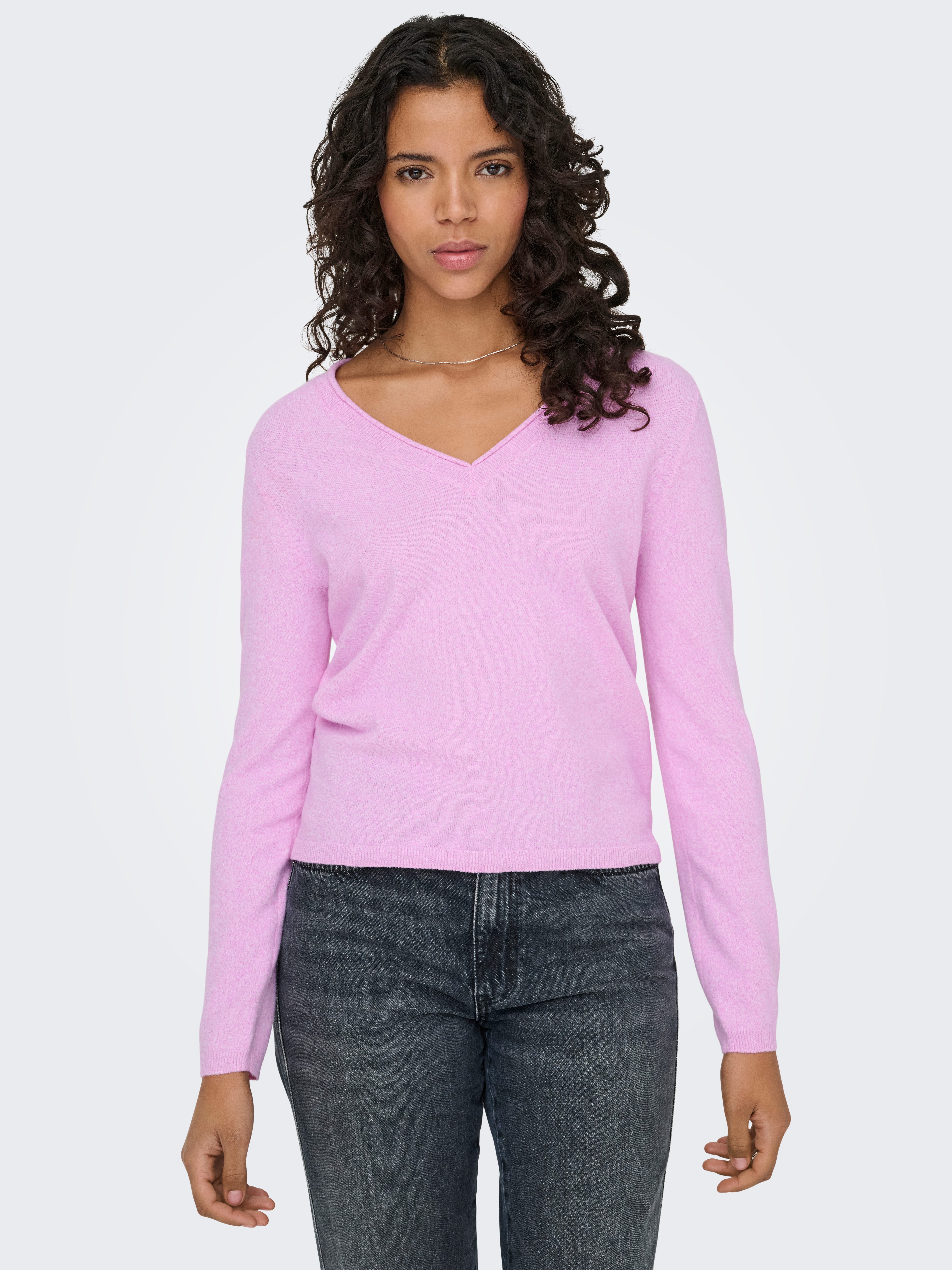 ONLY V-Ausschnitt-Pullover ONLLOYAL LIFE LS V-NECK PULLO KNT NOOS