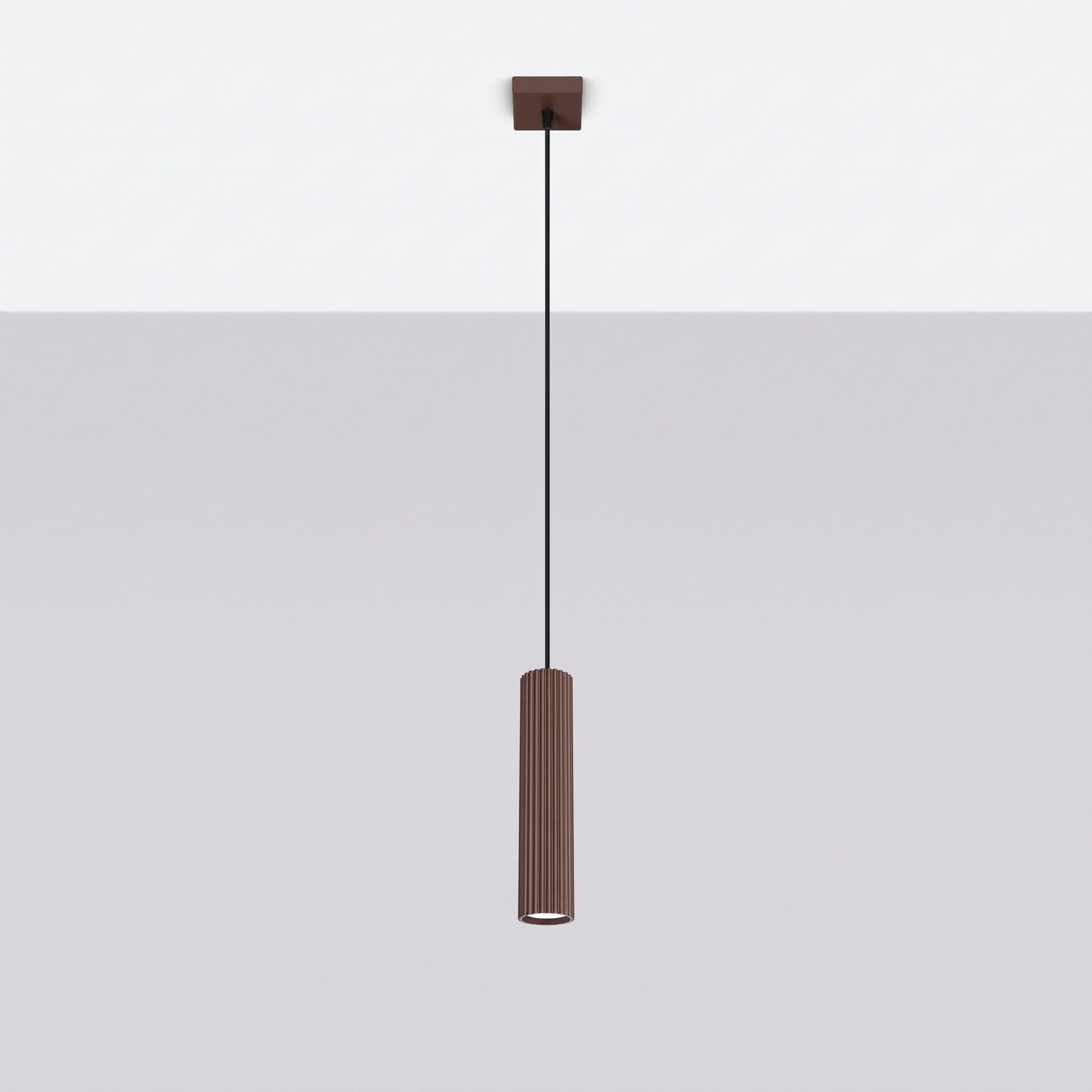 SOLLUX lighting Hängeleuchte Pendelleuchte KARBON 1 braun, Nicht enthalten