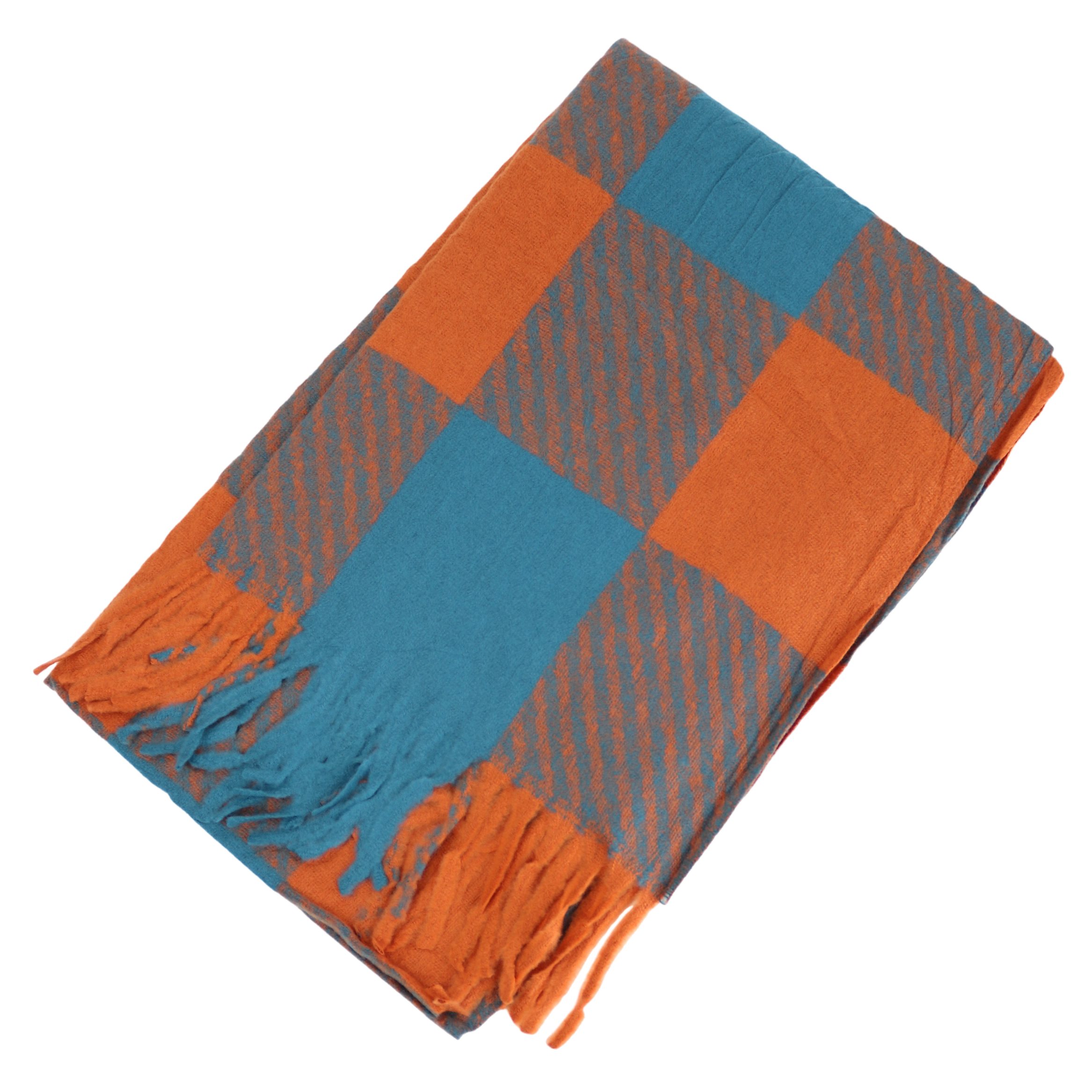 MIRROSI Modeschal weicher und warmer Großes Karo mit Fransen, 70x180cm, (Gr günstig online kaufen