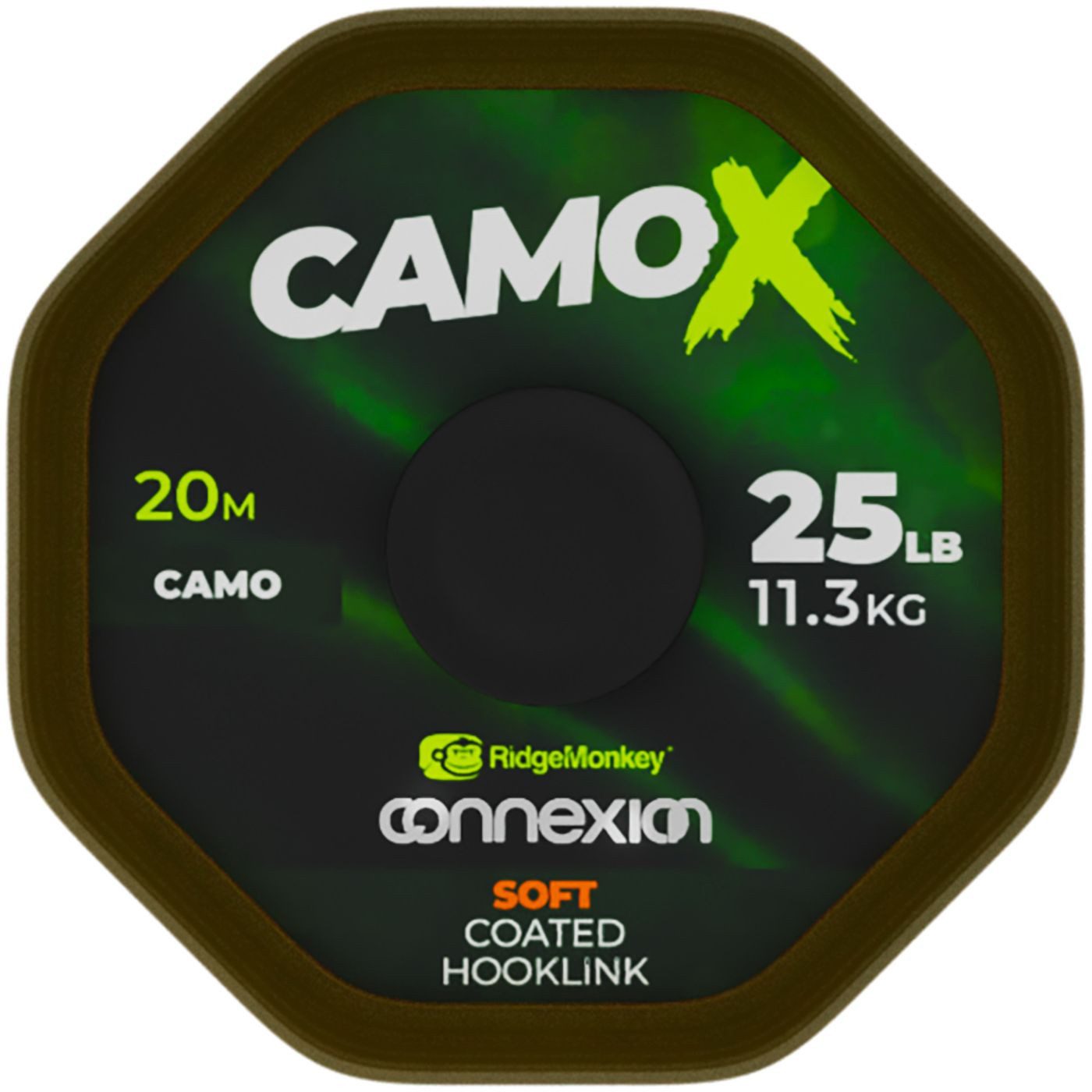 RidgeMonkey® Vorfachschnur RidgeMonkey CamoX Soft Coated Hooklink - 20m Vorfachschnur, 25 m Länge, (20-St)