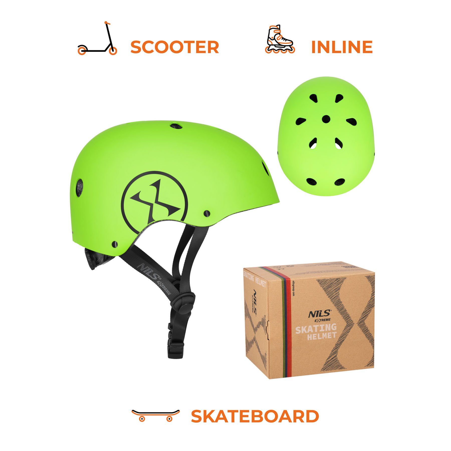 NILS EXTREME BMX-Helm MTW001-2 GREEN HELMET M(55-58CM) NILS EXTREME (Spar-Set, 1-tlg), Out-Mold, Drehrad-Verstellung, 11 Lüftungen, leicht
