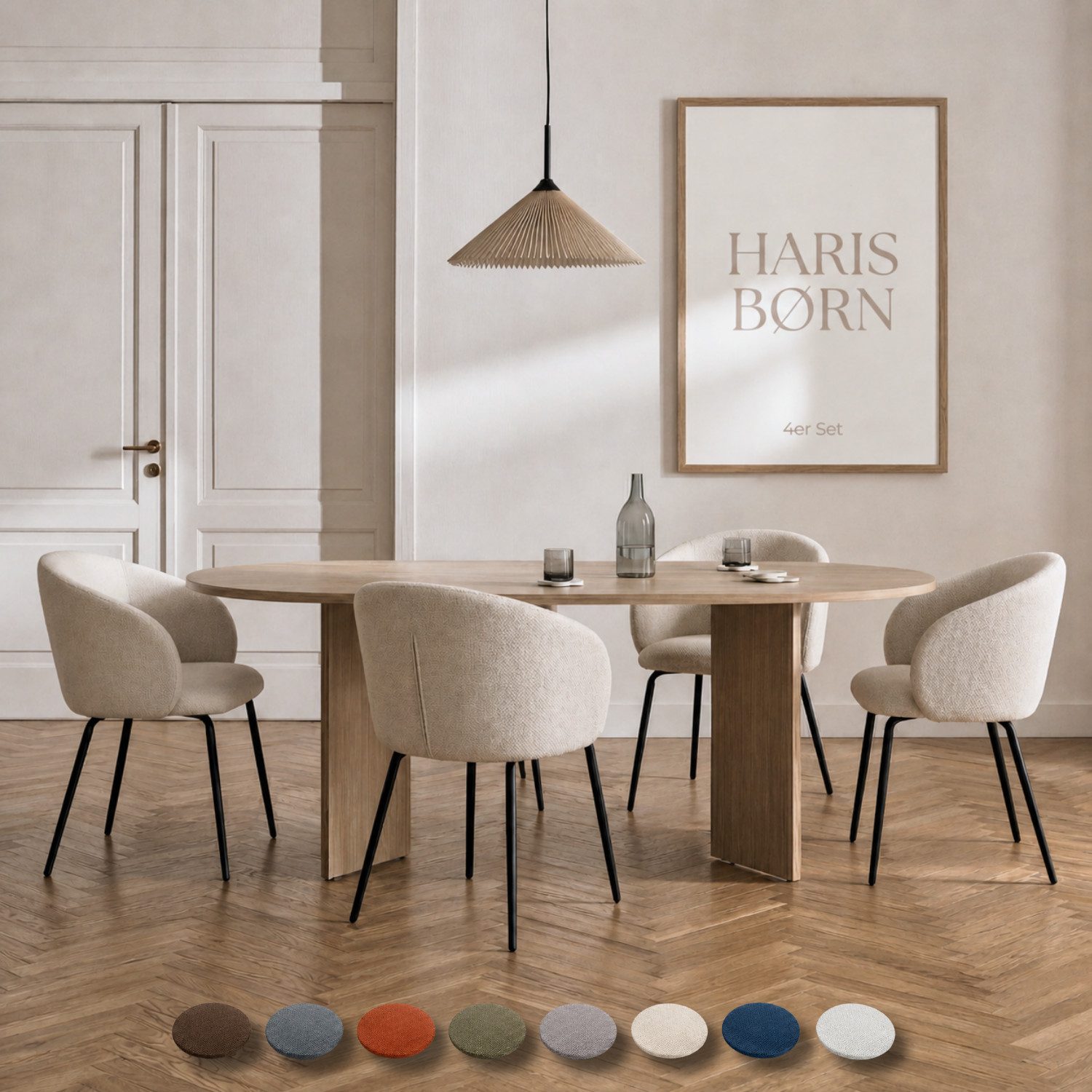 Haris Børn Esszimmerstuhl mit Armlehnen NØR - Hochwertige Polsterstühle für Esszimmer (Set, 4 St), Premium Esszimmer Stühle & Wohnzimmer Stühle