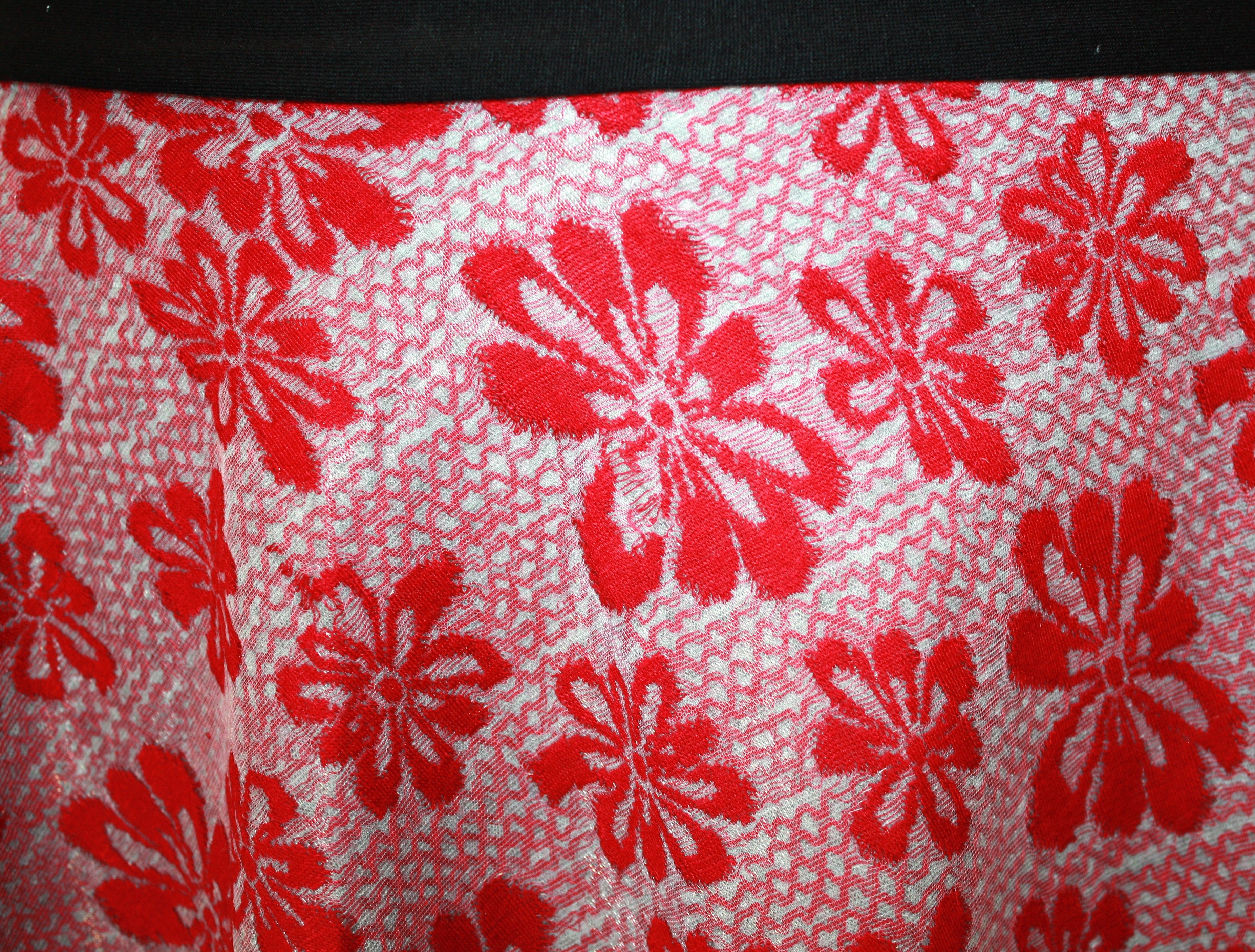 dunkle design A-Linien-Rock Jacquard Jersey Grau günstig online kaufen