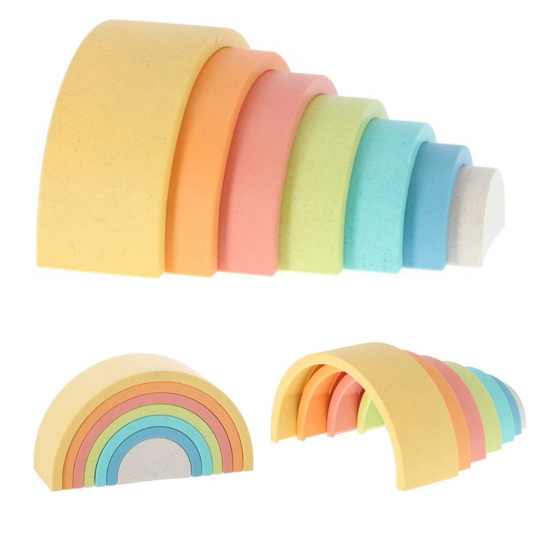 Otto Simon Lernspielzeug Stapelturm Regenbogenstapler Biokunststoff 7 Teile